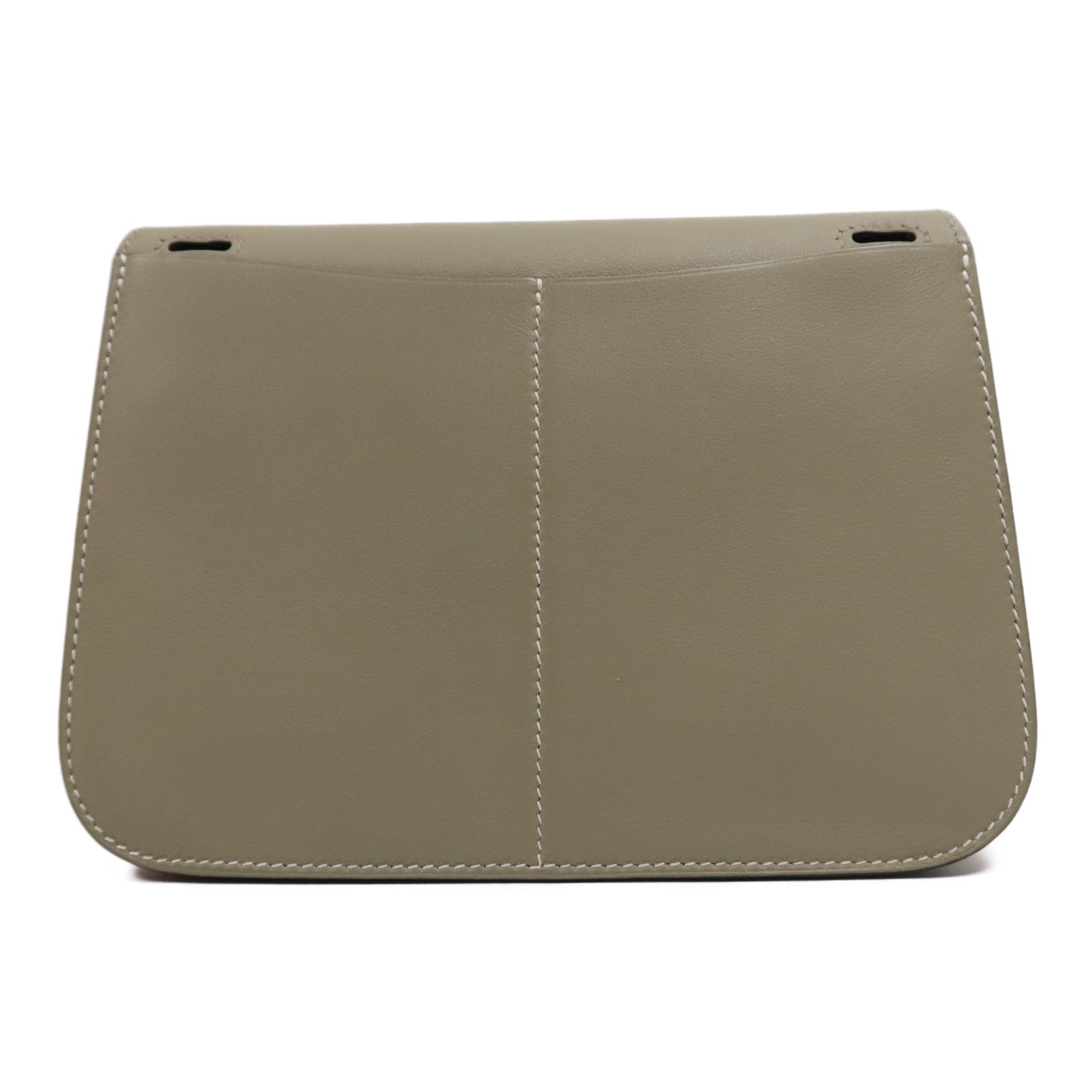 HERMES Swift皮革Mini Halzan銀扣手挽肩背兩用袋Sauge