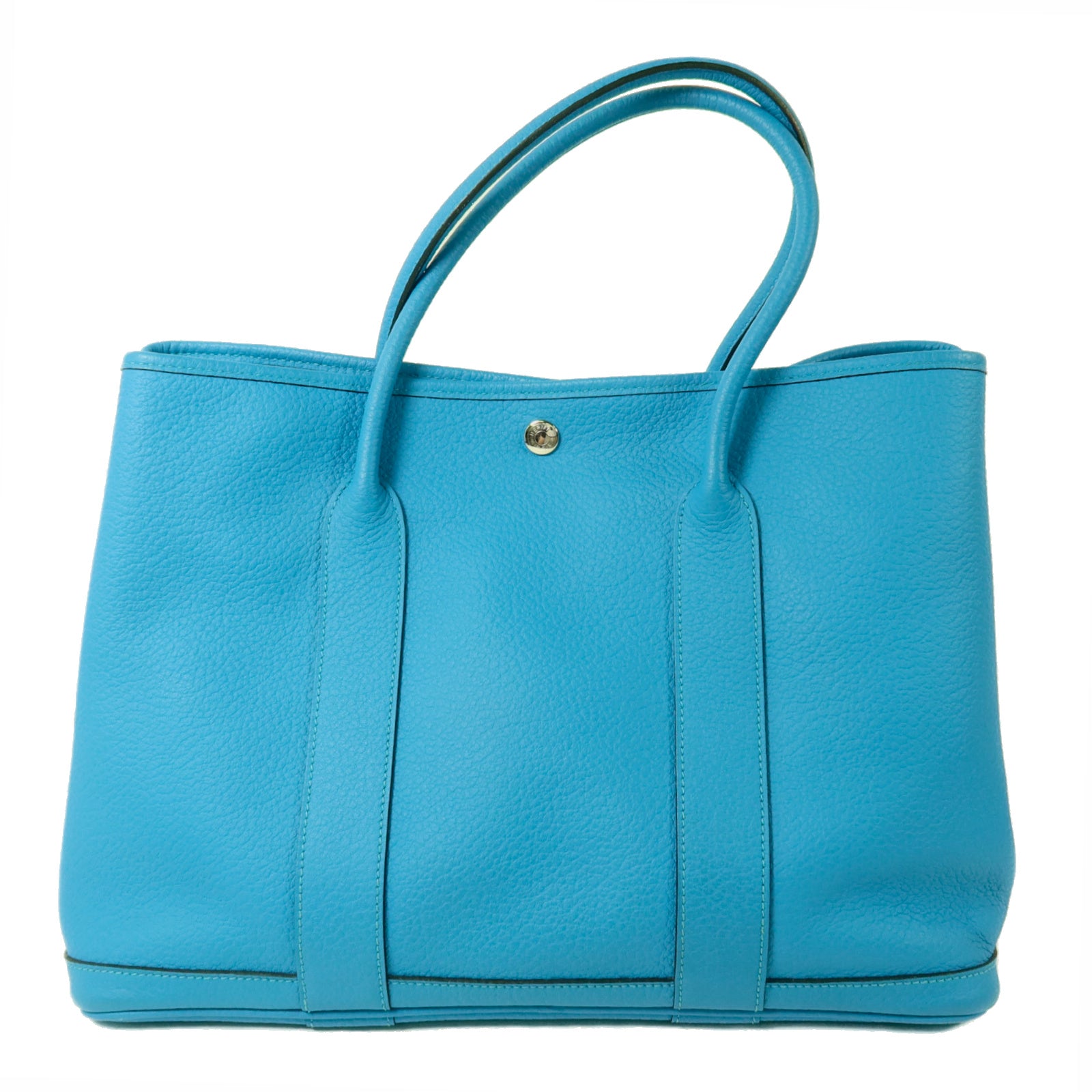 HERMES Negonda皮革Garden Party PM手挽袋Turquoise
