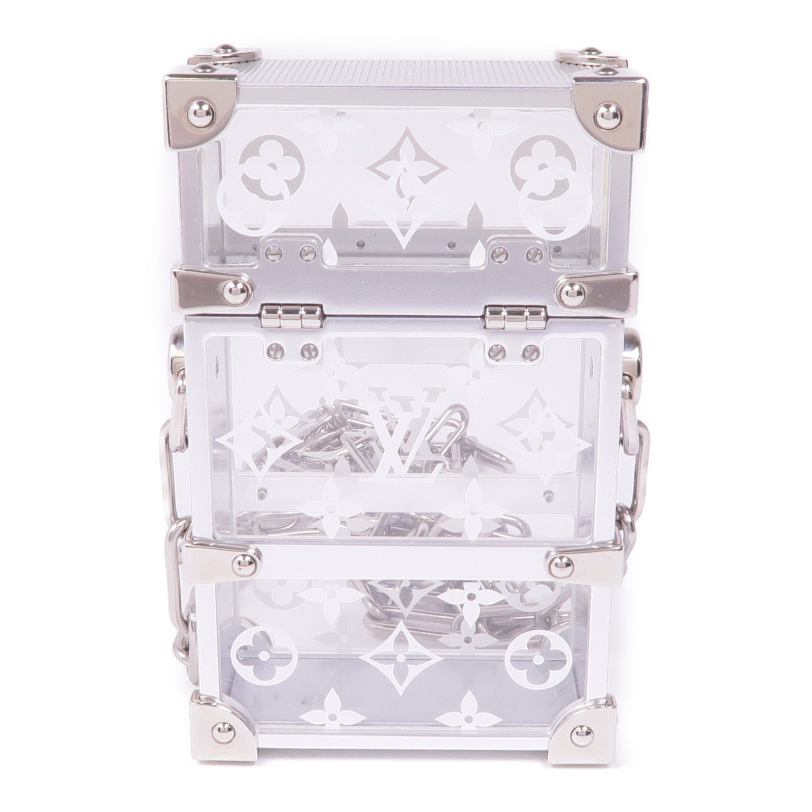 LOUIS VUITTON PVC Trunk Box Shoulder銀扣鏈帶肩背袋