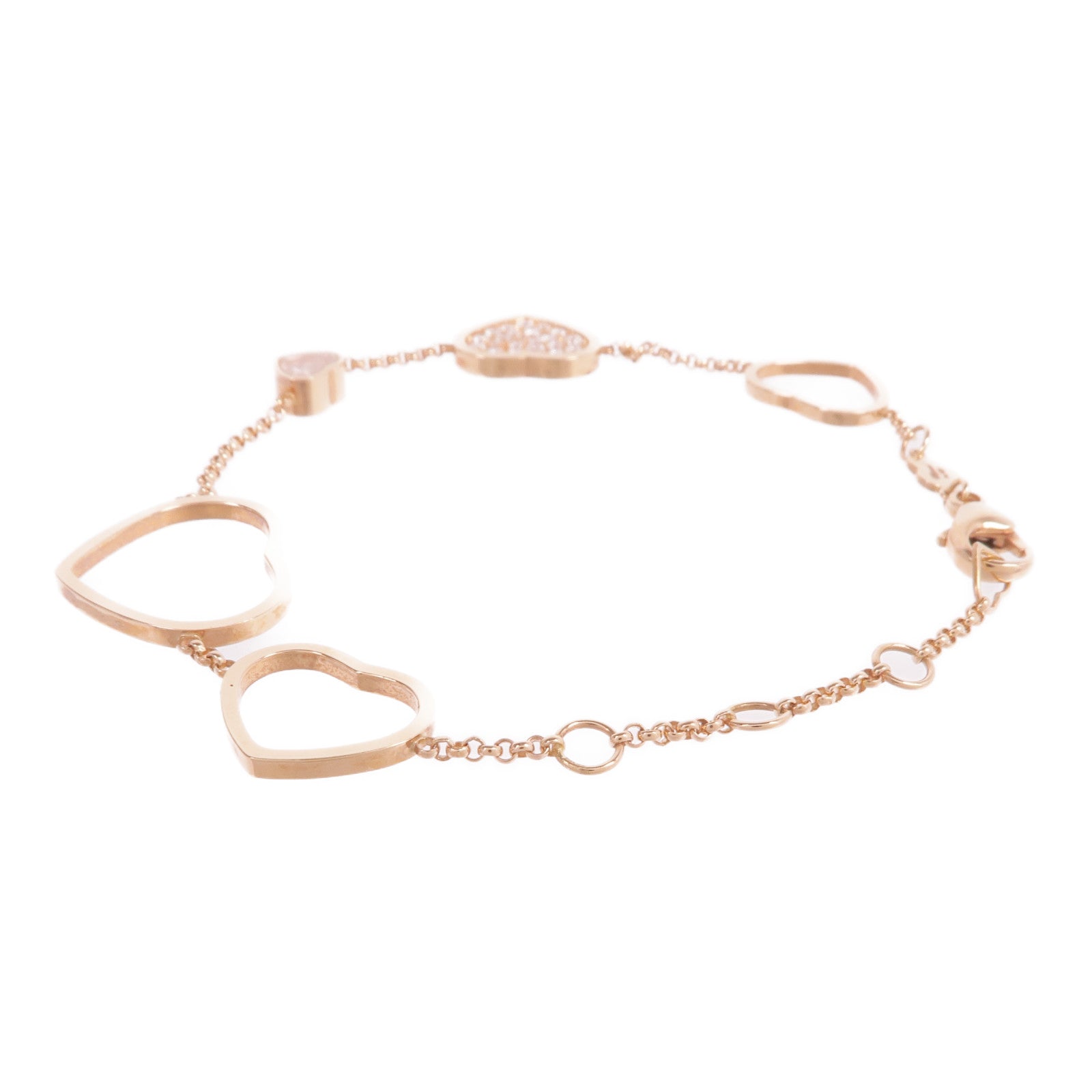 Chopard 18K玫瑰金Happy Hearts Diamond Bracelet鑽石手鏈