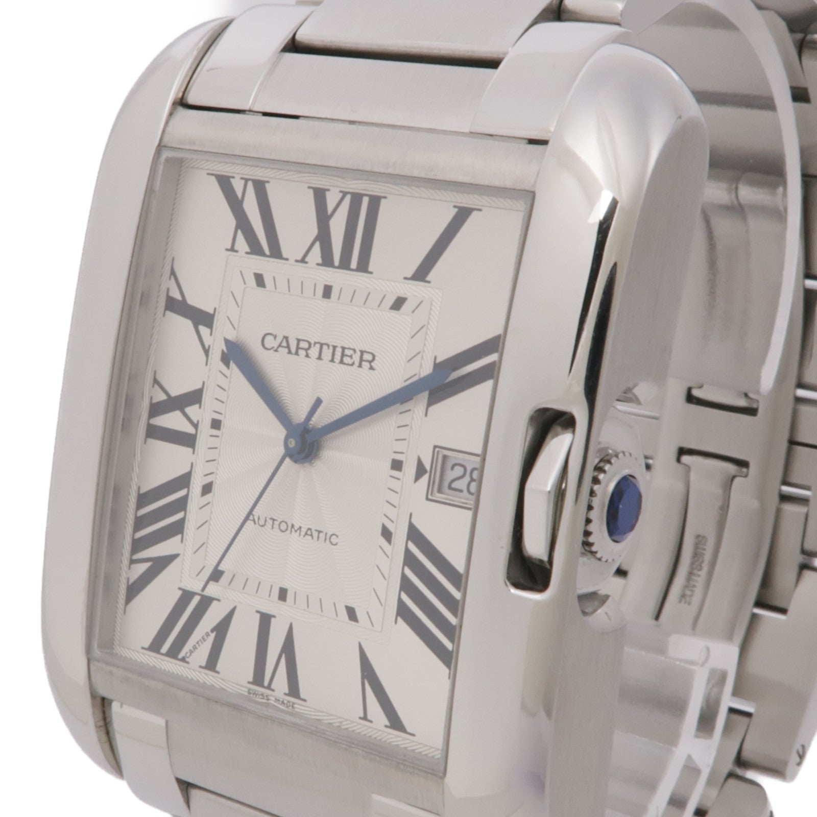 CARTIER Tank Anglaise W5310008 Automatic Watch Stainless Steel Silver