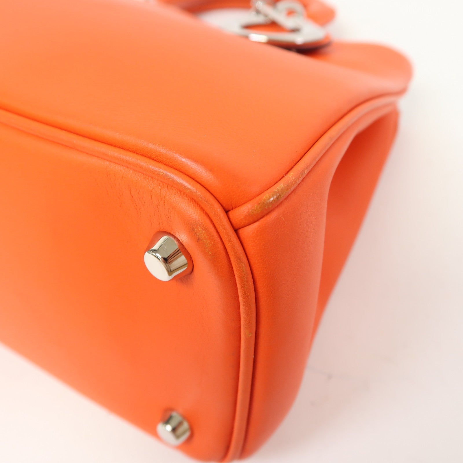 Dior (PRICE DOWN) CD SHW Diorissimo 2 Way Shoulder Bag Calfskin Leather Orange