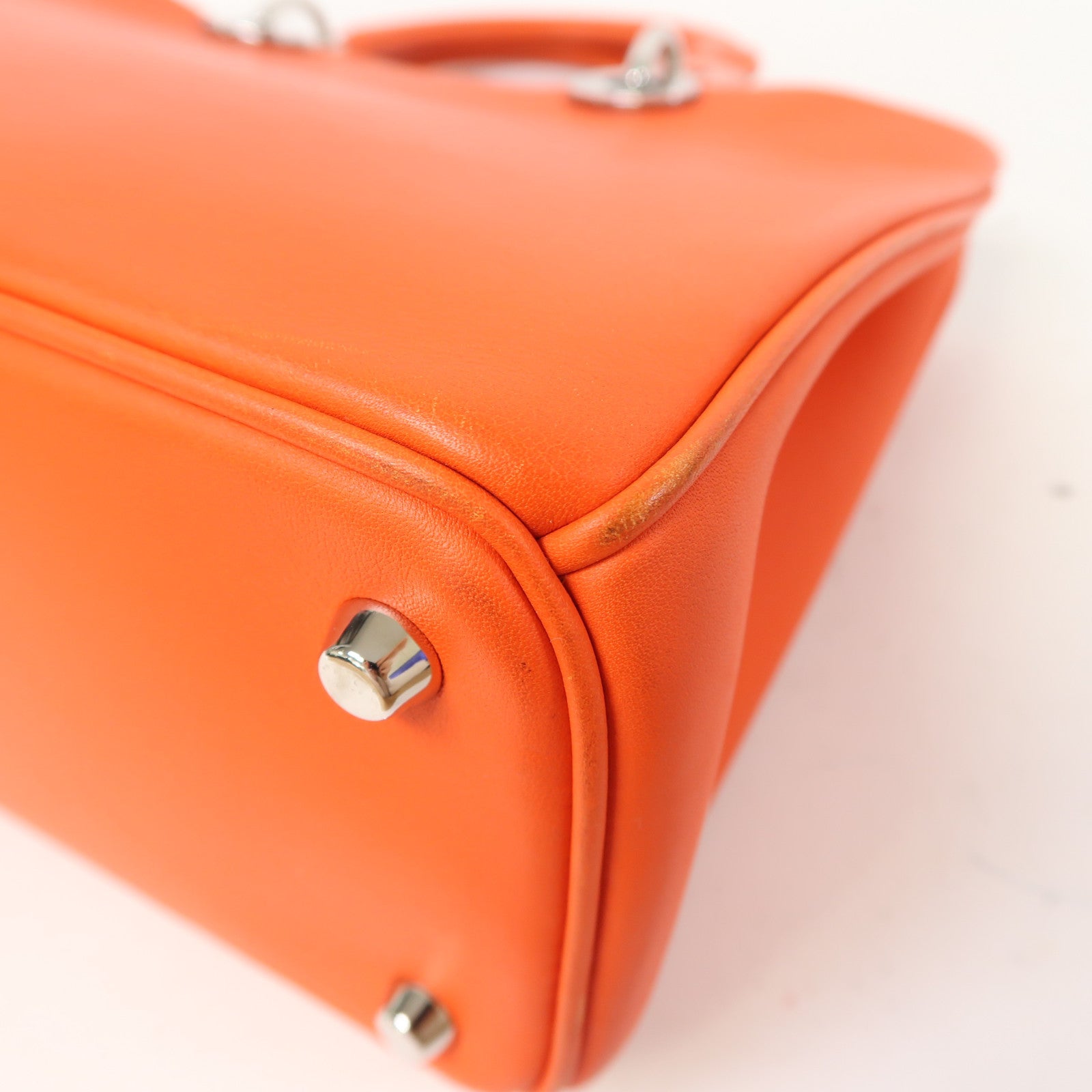 Dior (PRICE DOWN) CD SHW Diorissimo 2 Way Shoulder Bag Calfskin Leather Orange