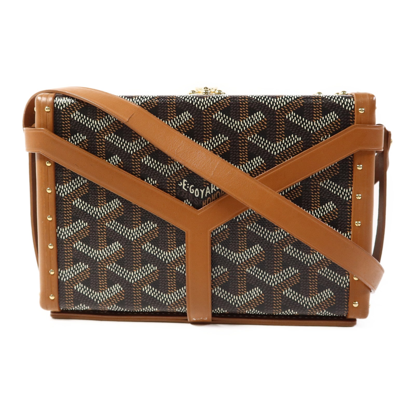 GOYARD 塗層帆布Minaudiere Trunk金扣肩背袋