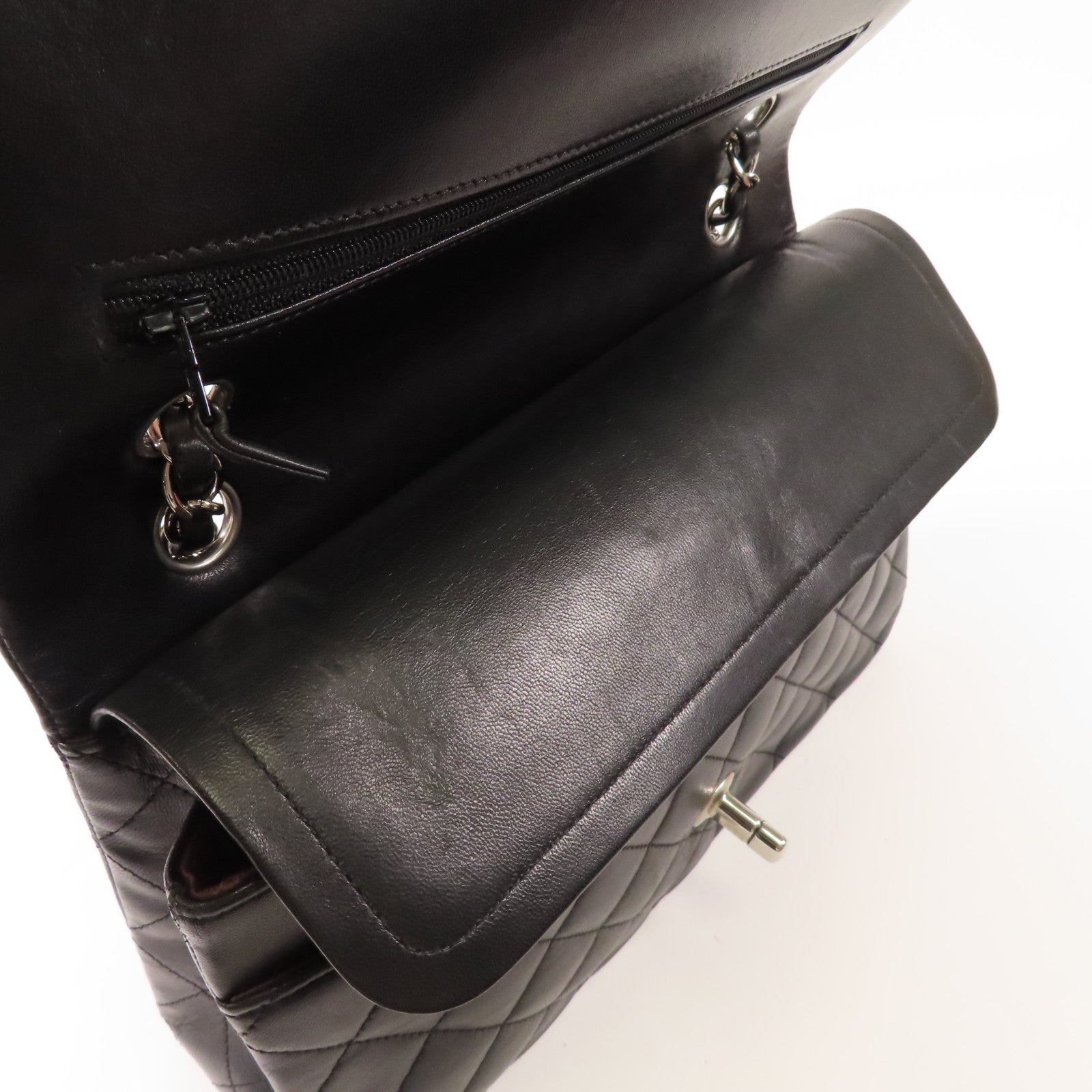 CHANEL 羊皮皮革Classic 25銀扣鏈帶肩背袋