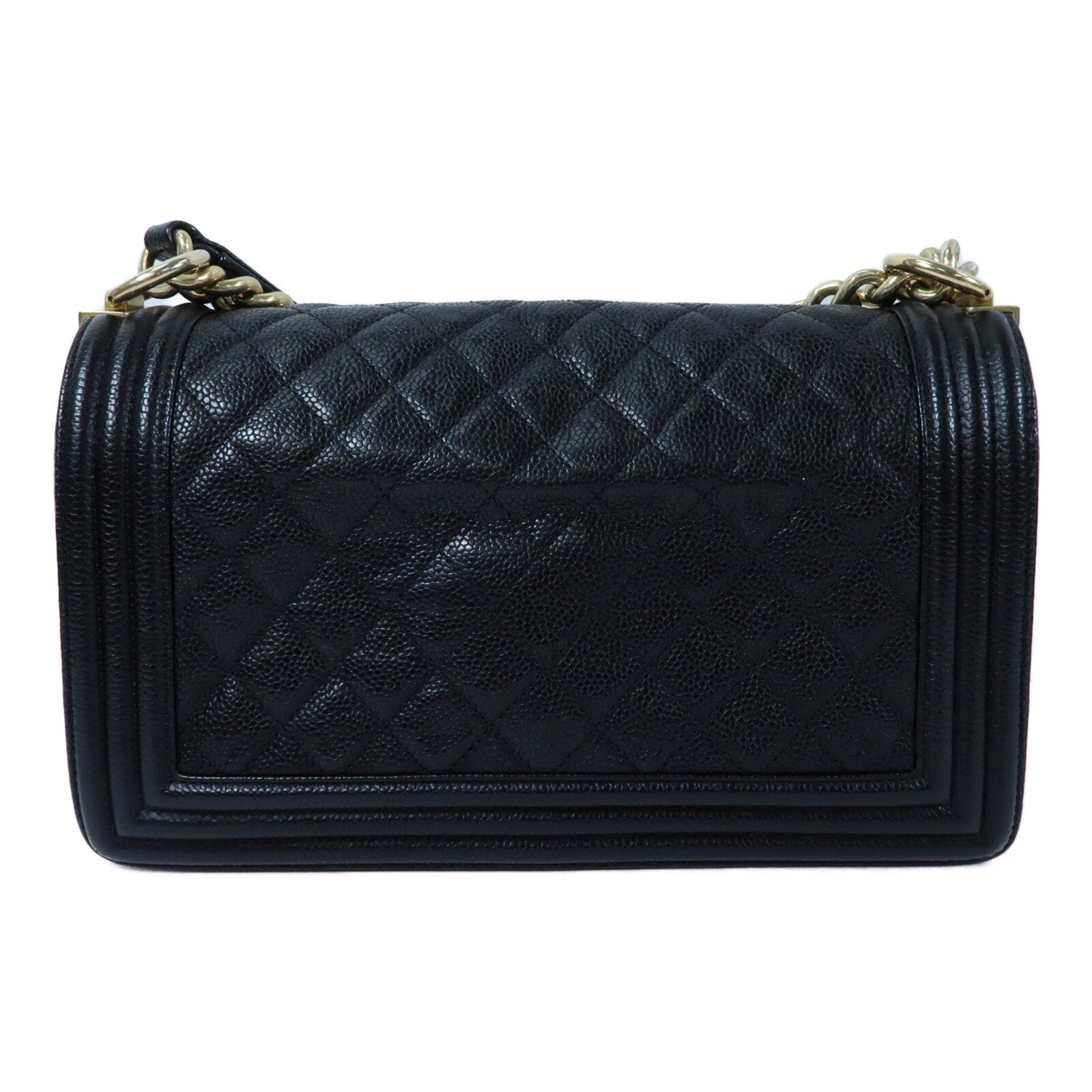 CHANEL 牛皮皮革Boy 25金扣鏈帶肩背袋