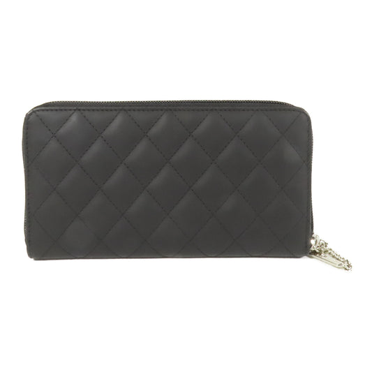 CHANEL 牛皮皮革Cambon銀扣長錢包