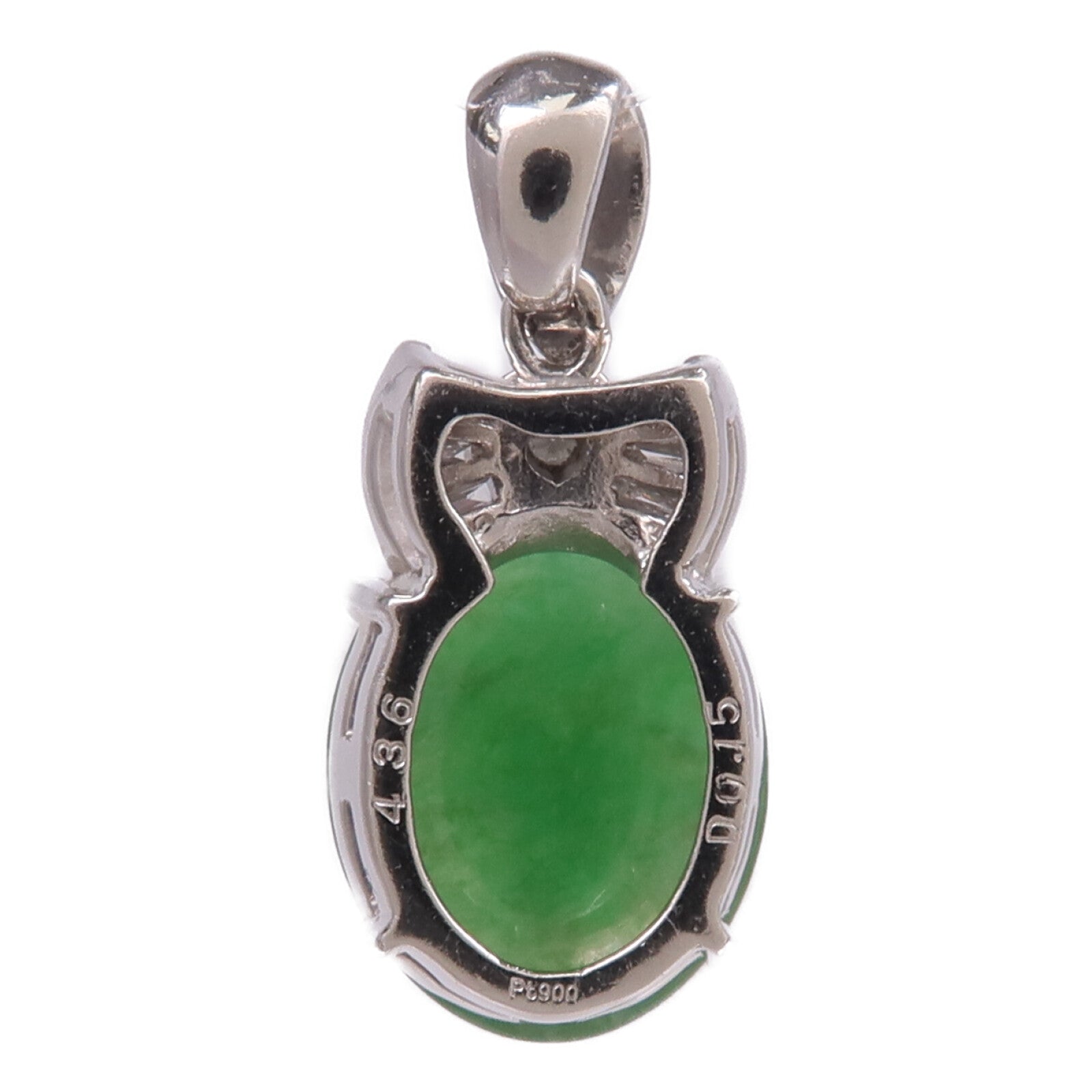 JEWELRY 【激減優惠】PT900鉑金Jade Diamond Pendant Top翡翠/鑽石吊墜