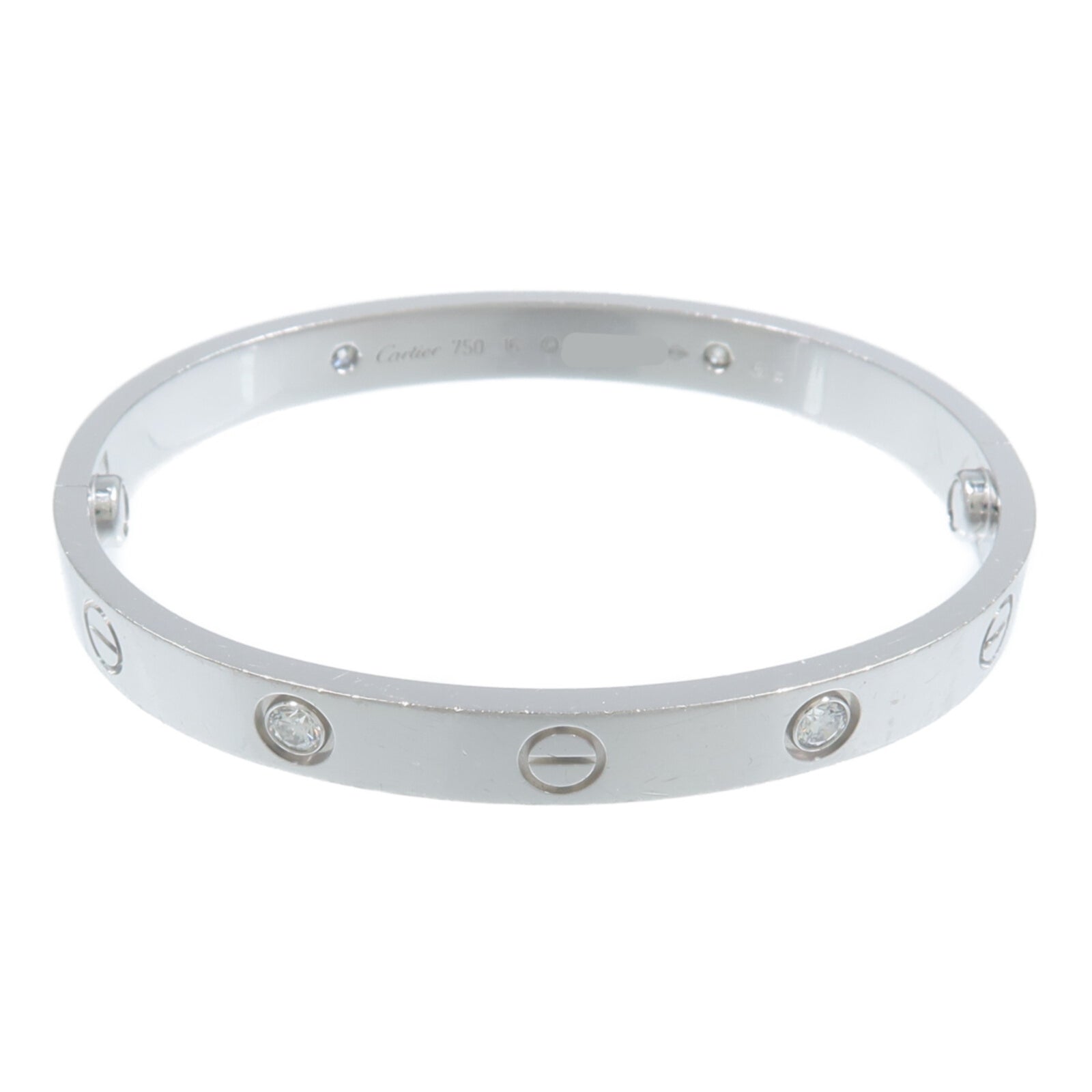 CARTIER 18K白金Love Bangle 4P Diamond鑽石手鐲