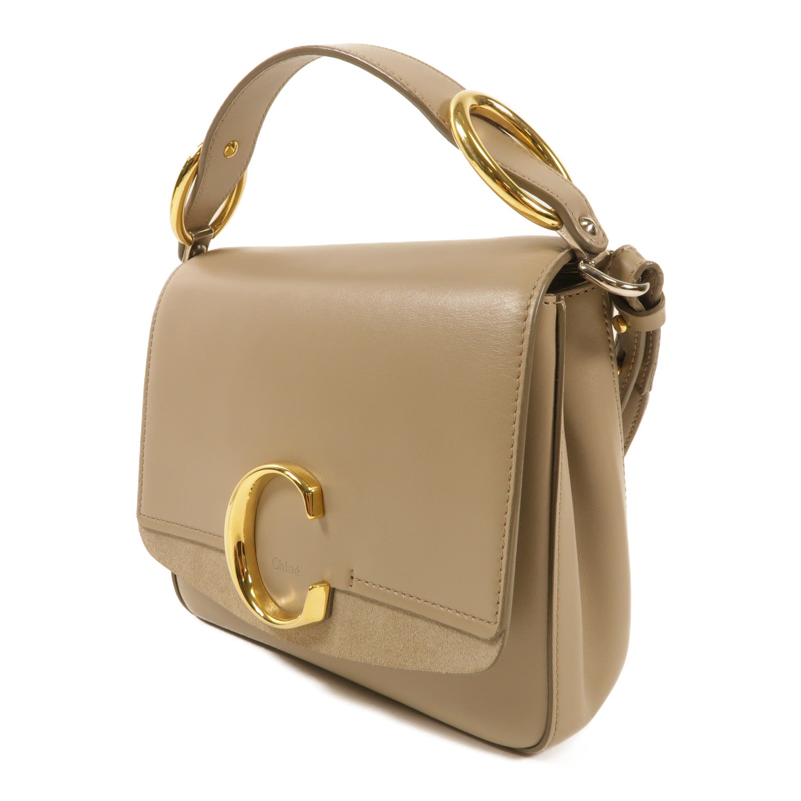 Chloe 牛皮皮革C Bag金扣手挽肩背兩用袋