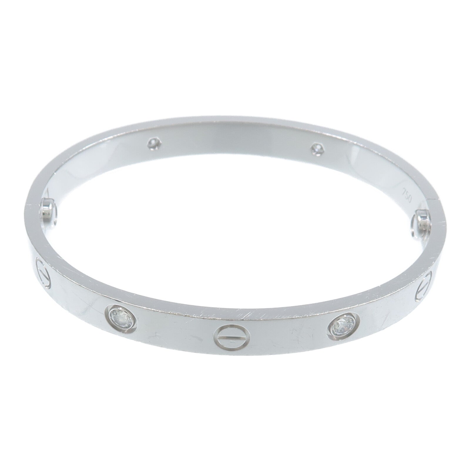 CARTIER 18K白金Love Bangle 4P Diamond鑽石手鐲