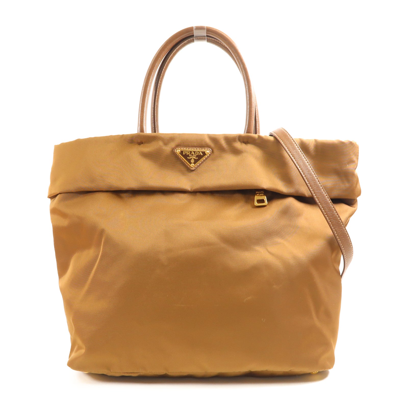 PRADA GHW 2way Shoulder Handbag BN2531 Nylon Brown