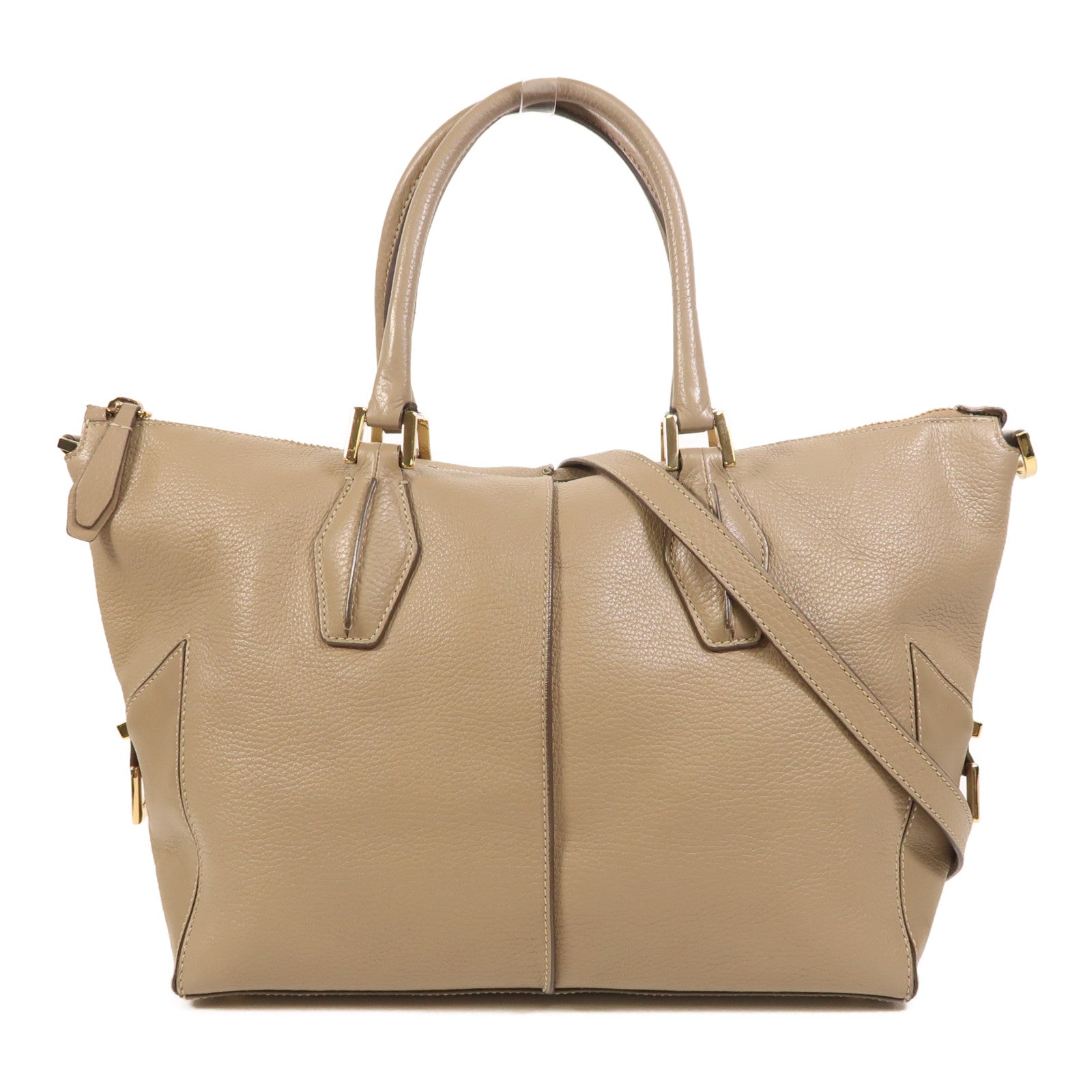 TOD'S 【激減優惠】牛皮皮革2 Way Shoulder金扣手挽肩背兩用袋