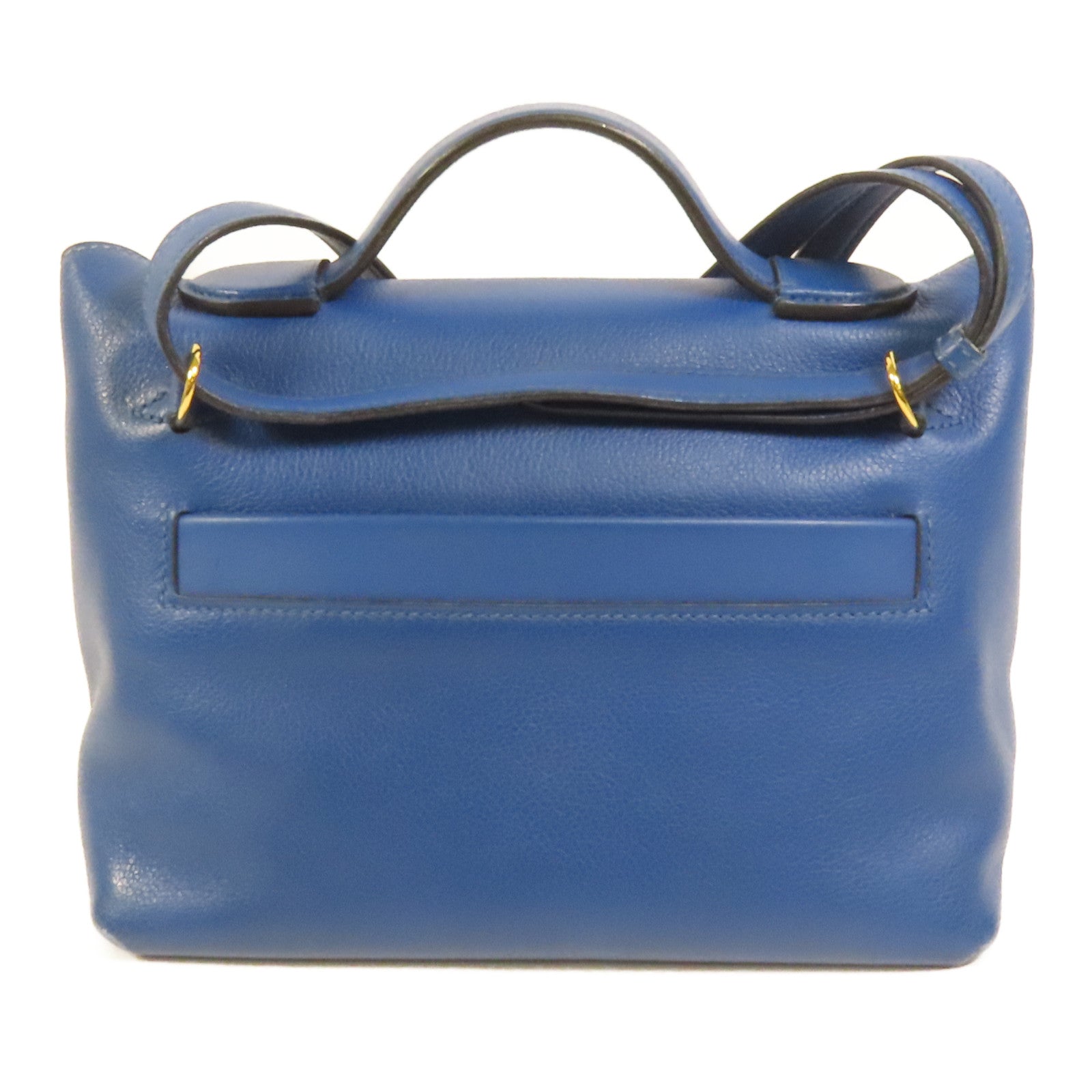HERMES Evercolor皮革24/24 Mini金扣手挽肩背兩用袋Bleu France