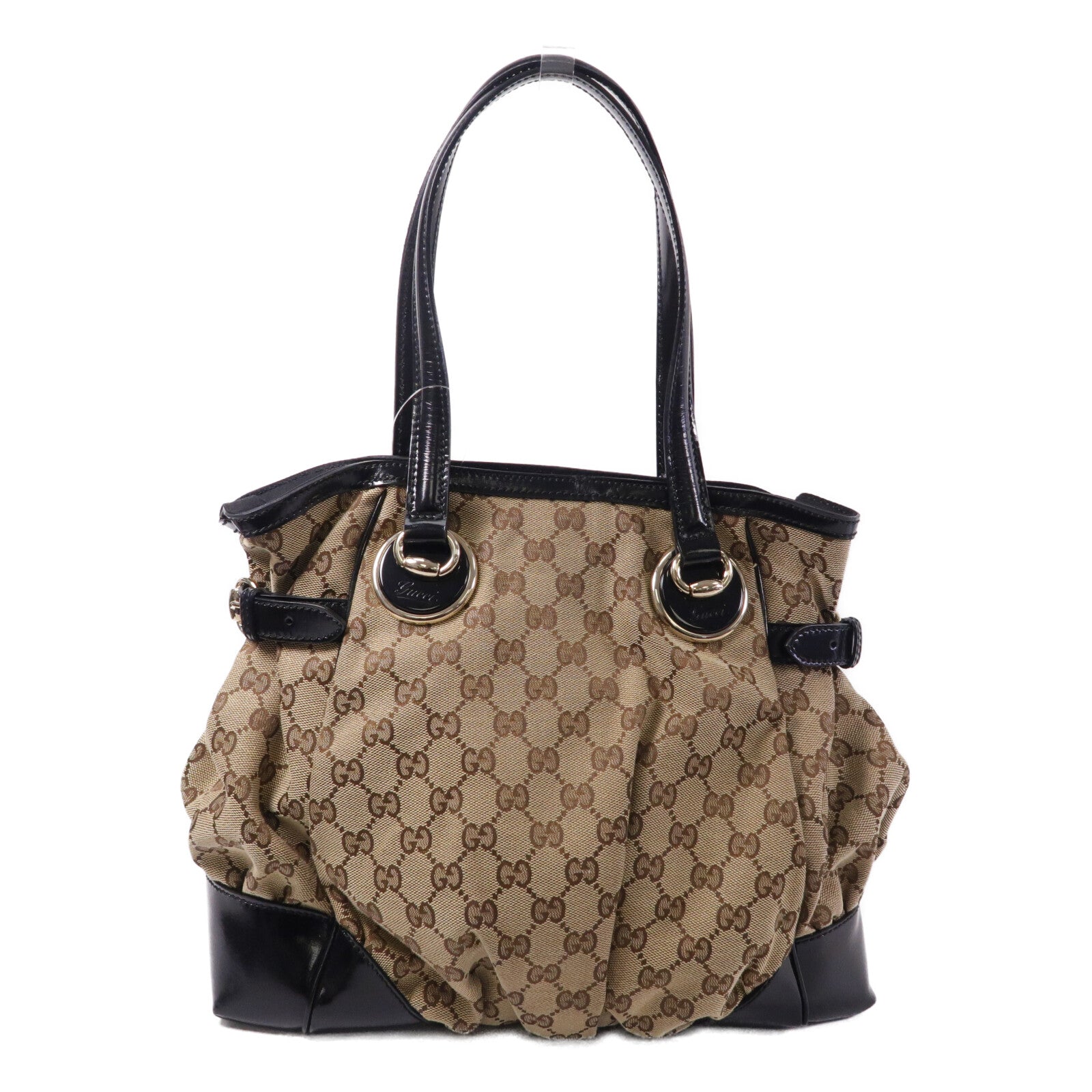 GUCCI 帆布/漆皮皮革Hand Bag手挽袋