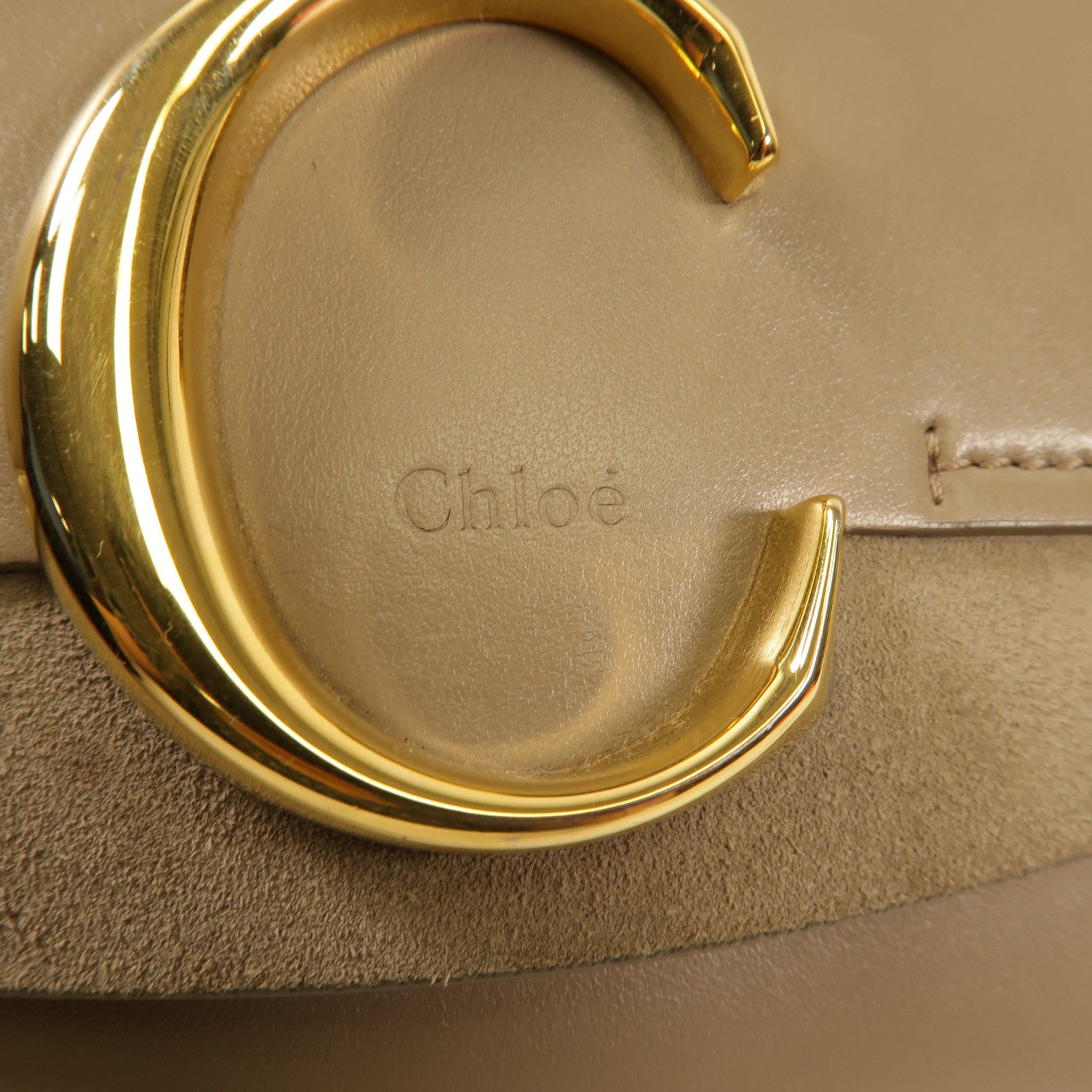 Chloe 牛皮皮革C Bag金扣手挽肩背兩用袋