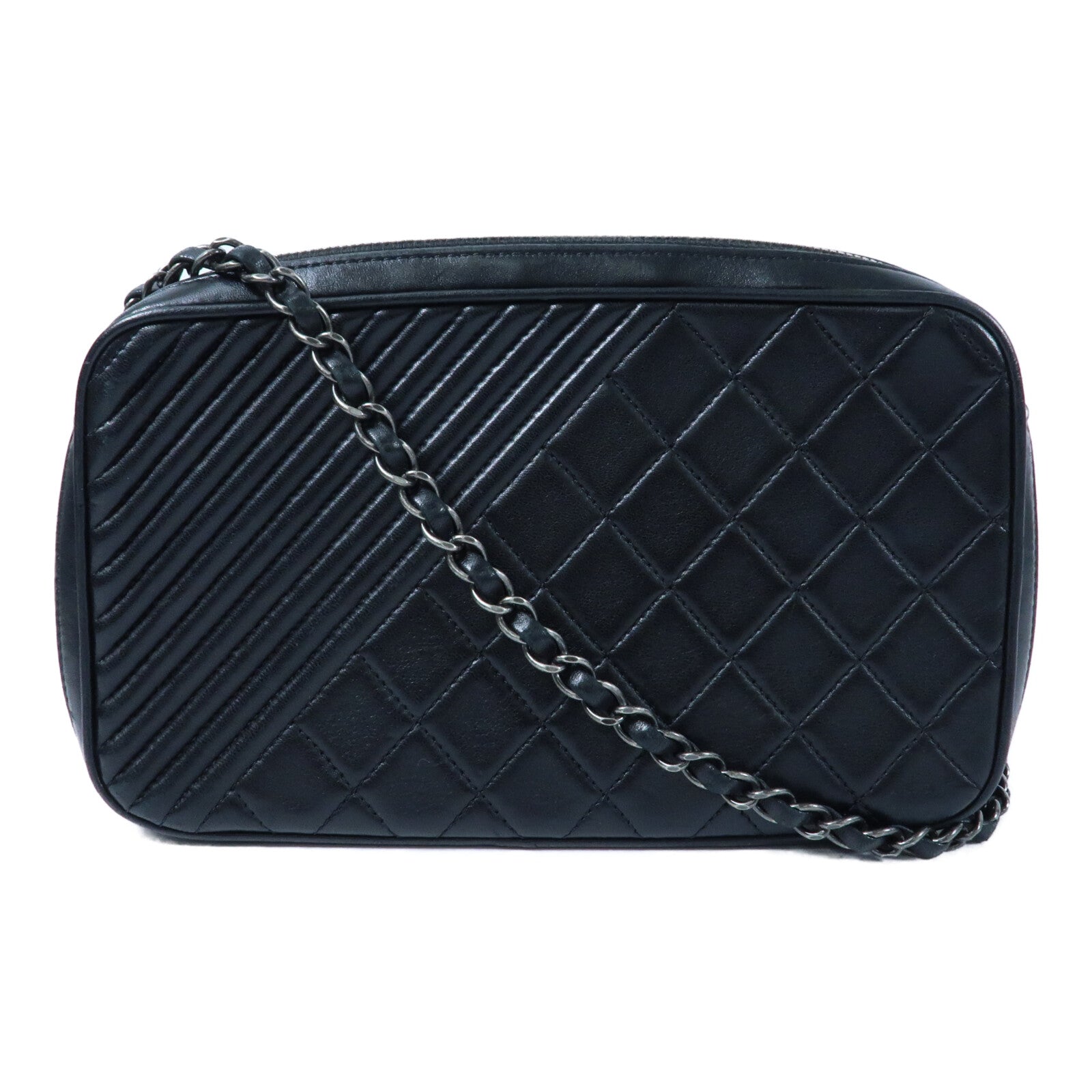 CHANEL 羊皮皮革Camera Bag鏈帶肩背袋