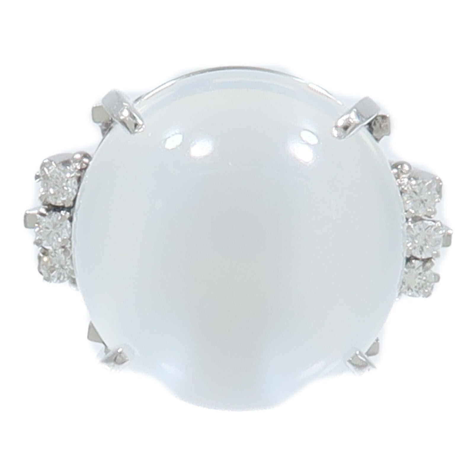 JEWELRY PT950鉑金Moonstone Diamond Ring月光石/鑽石戒指