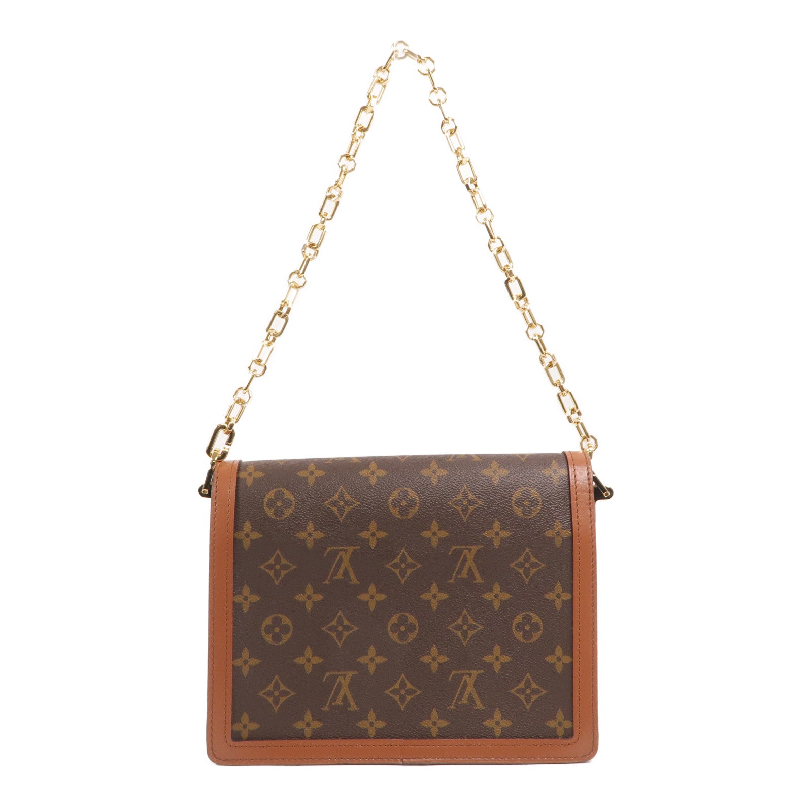 LOUIS VUITTON Monogram/Monogram Reverse Dauphine MM鏈帶手挽肩背兩用袋