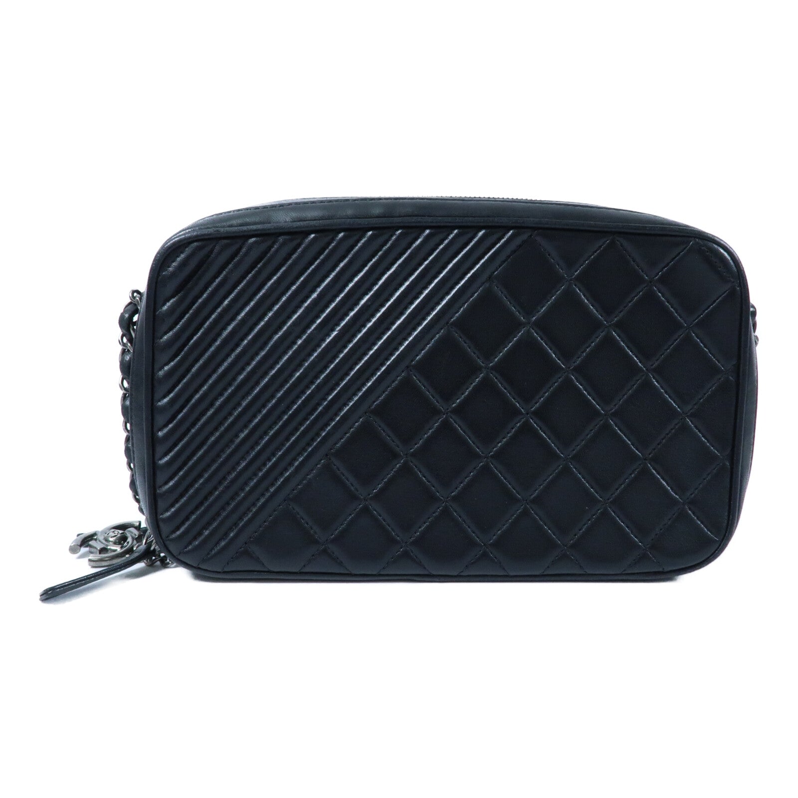 CHANEL 羊皮皮革Camera Bag鏈帶肩背袋