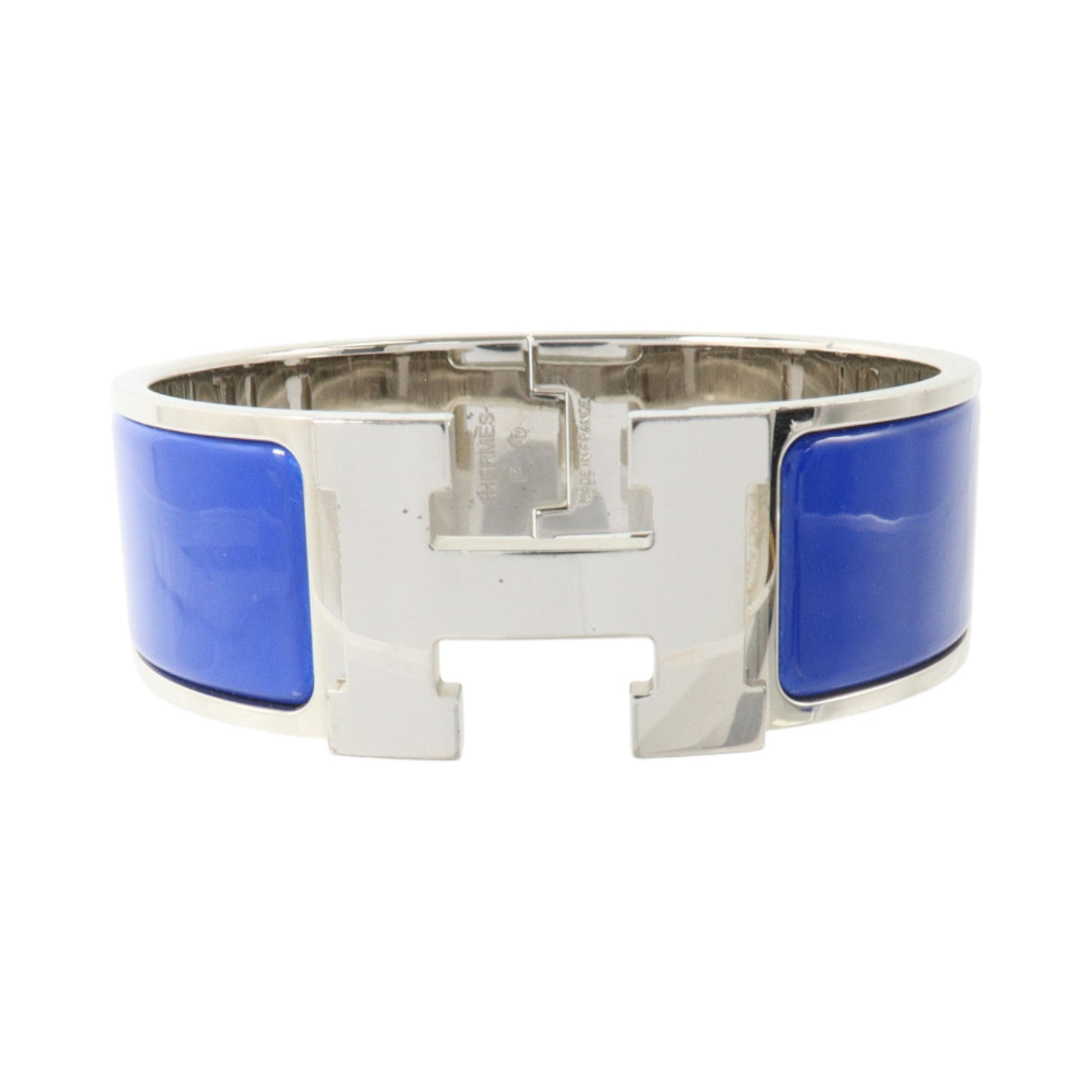 HERMES 金屬/琺瑯Clic-Clac H Bracelet銀扣手鏈