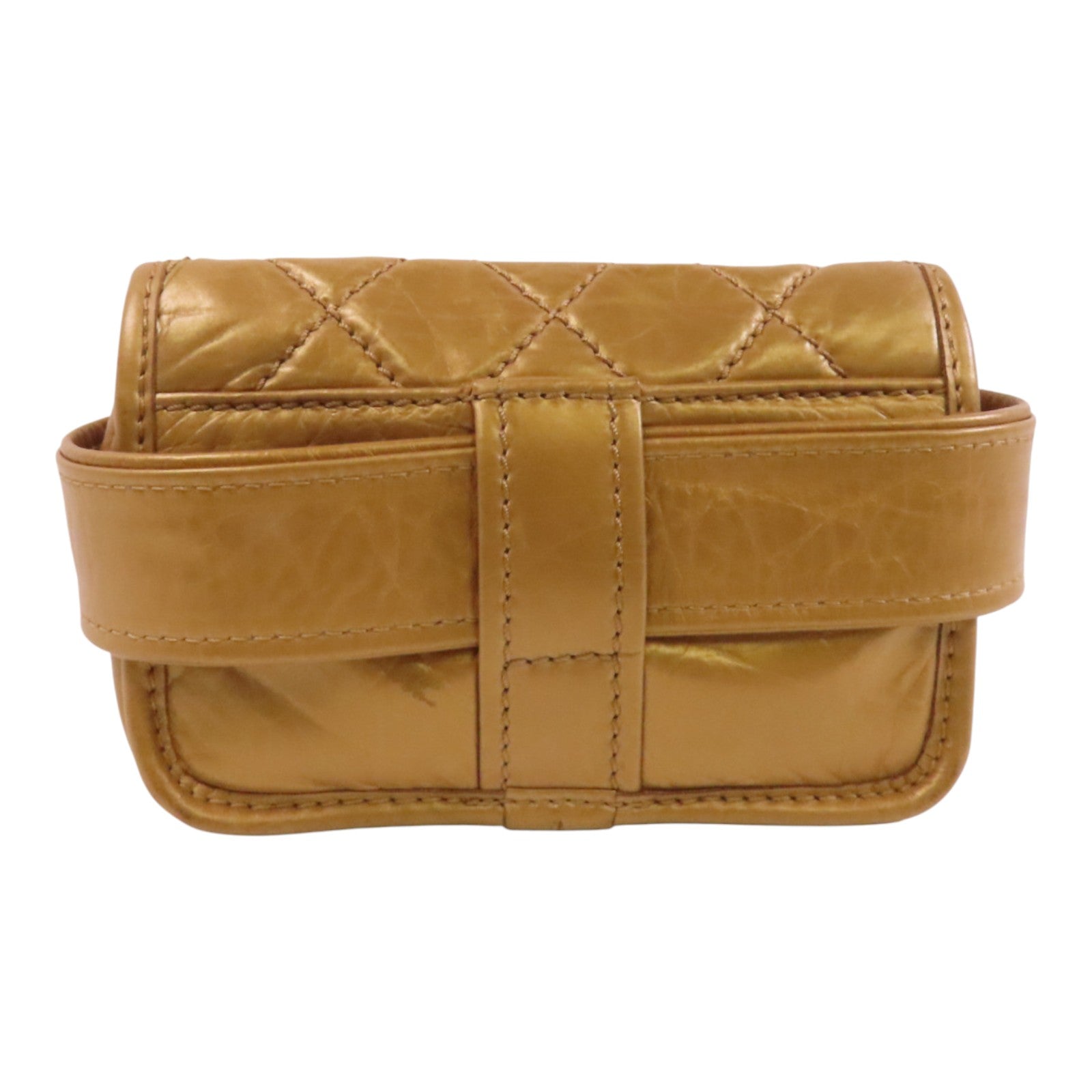 CHANEL 牛皮皮革Belt Bag銀扣腰包