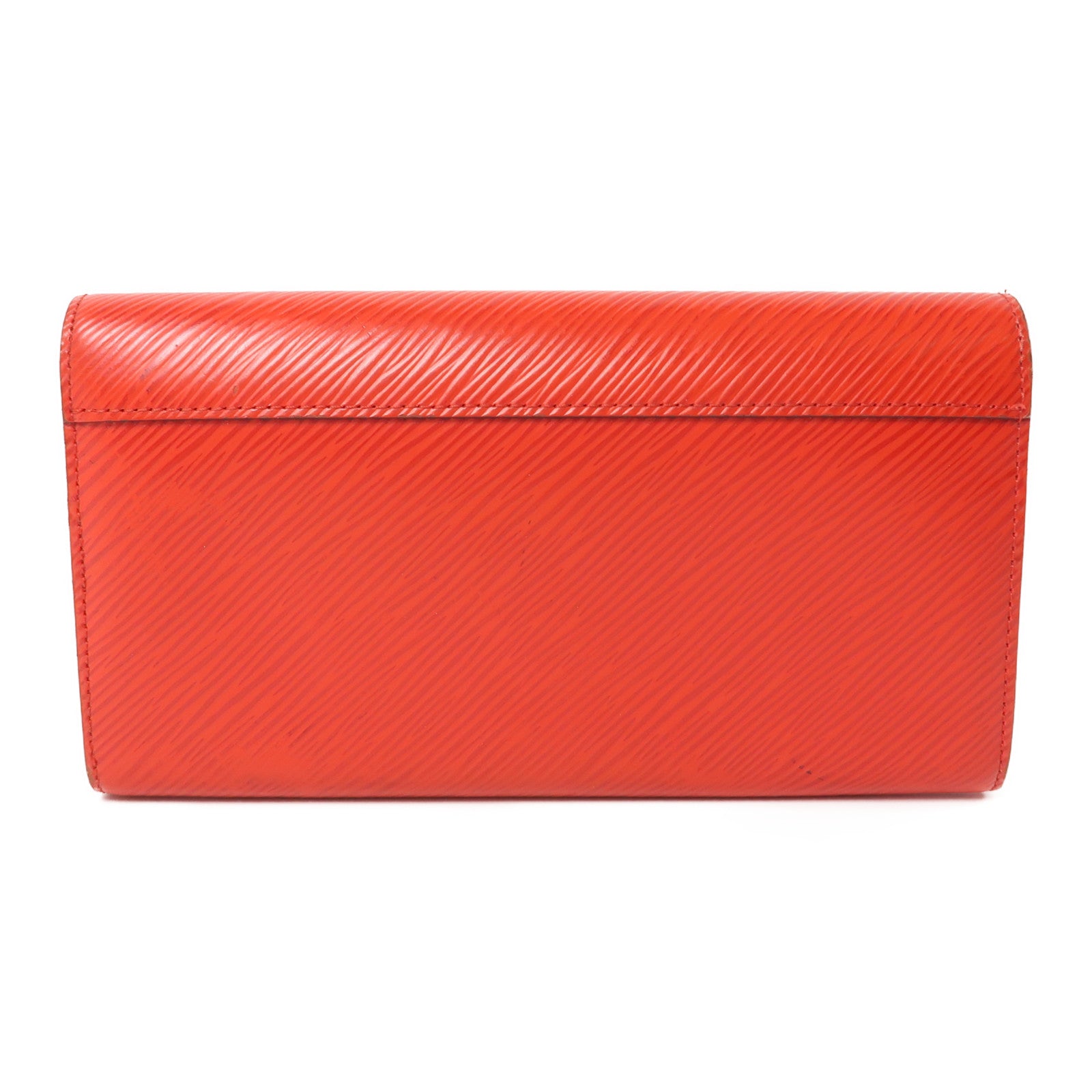 LOUIS VUITTON Epi Portefeuille Twist銀扣長錢包紅色