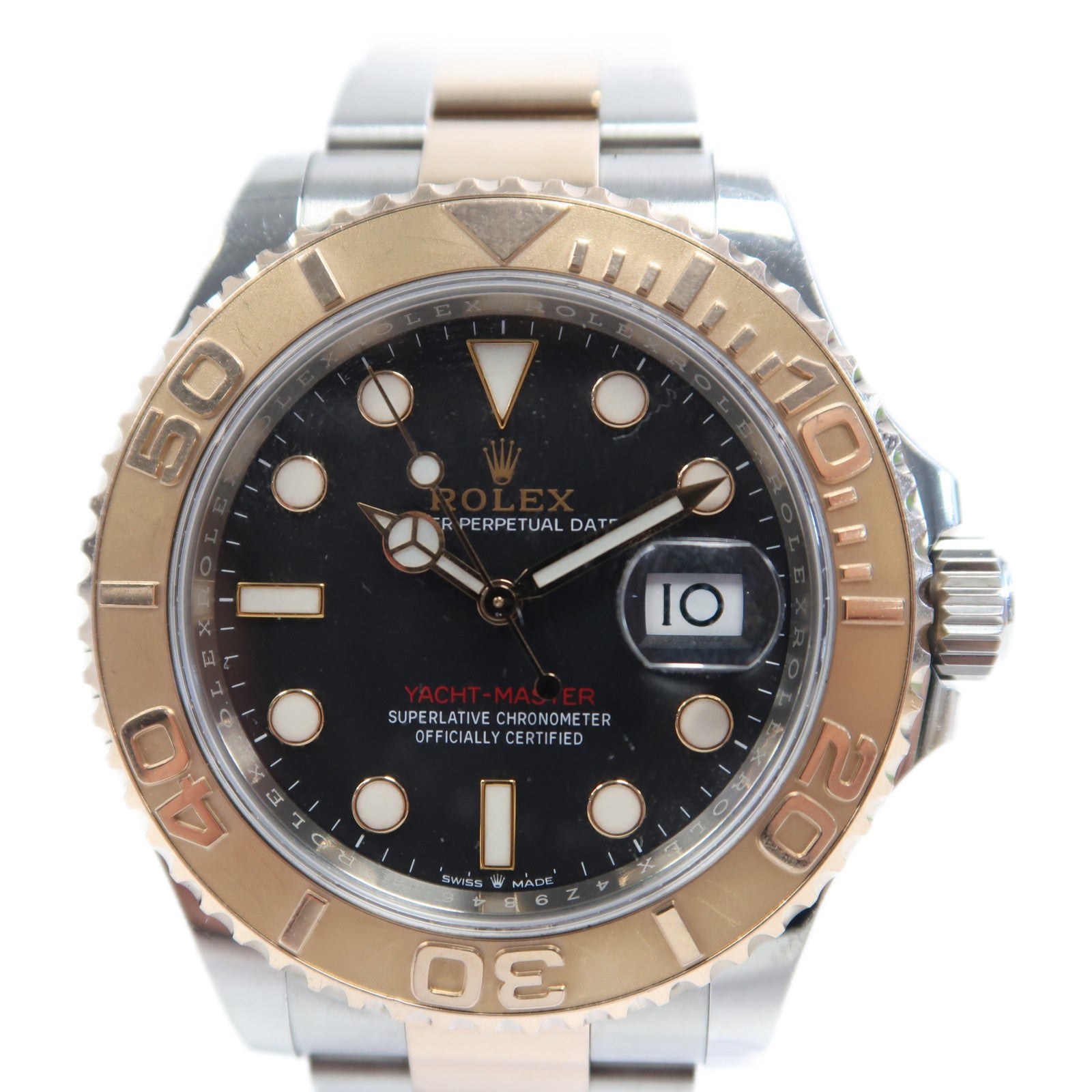 ROLEX Yacht-Master 40 18K玫瑰金/不鏽鋼手錶自動機芯黑色
