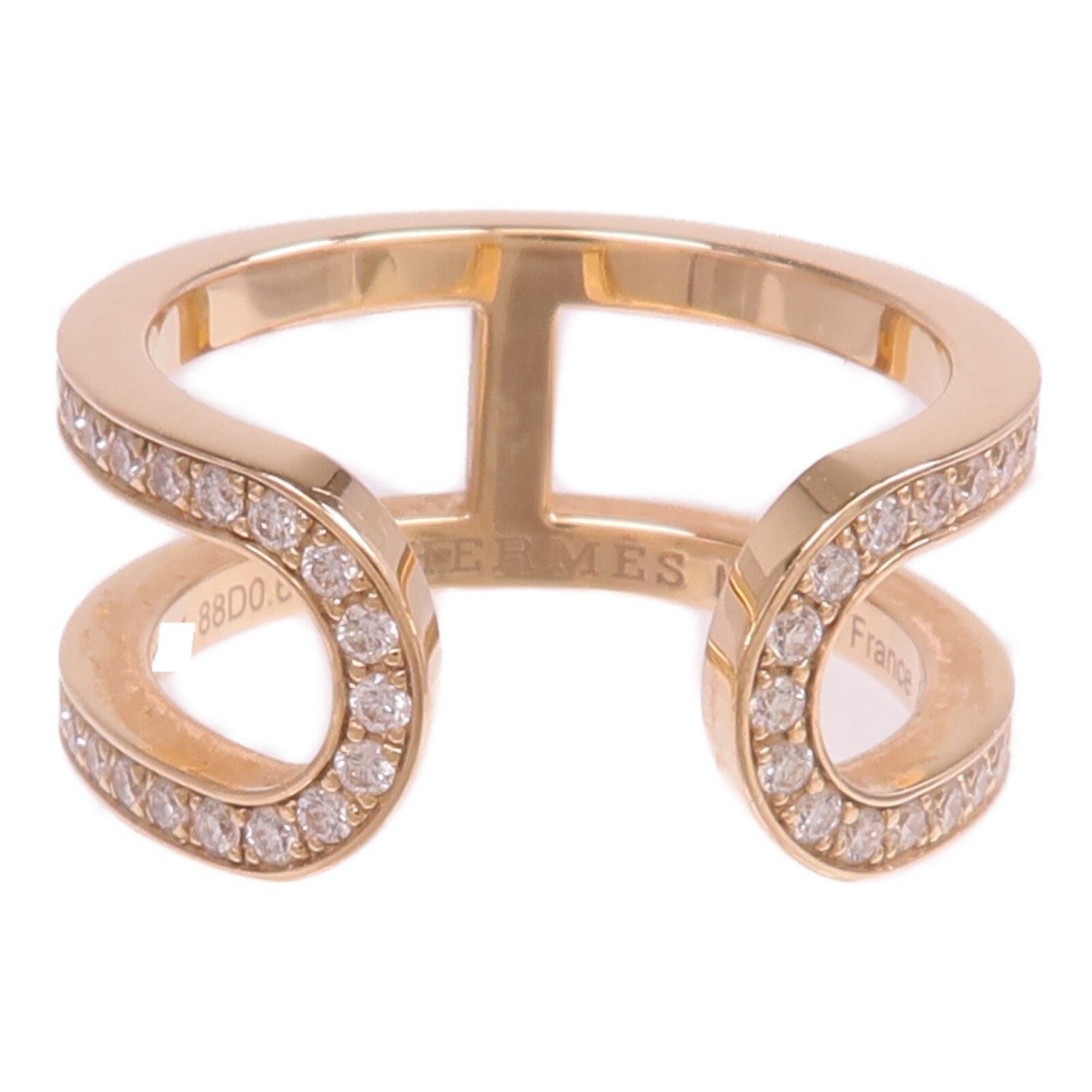 HERMES 【激減優惠】18K玫瑰金Ever Chaine d'ancre Ring鑽石戒指Hermes#52/US#6
