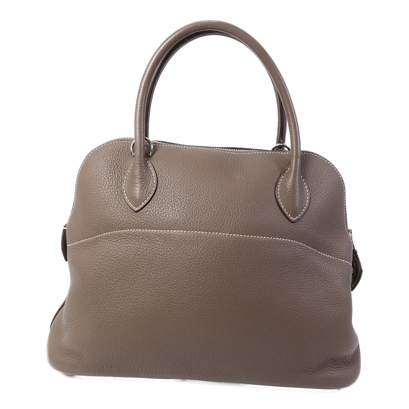 HERMES Clemence皮革Bolide 31手挽袋Etoupe
