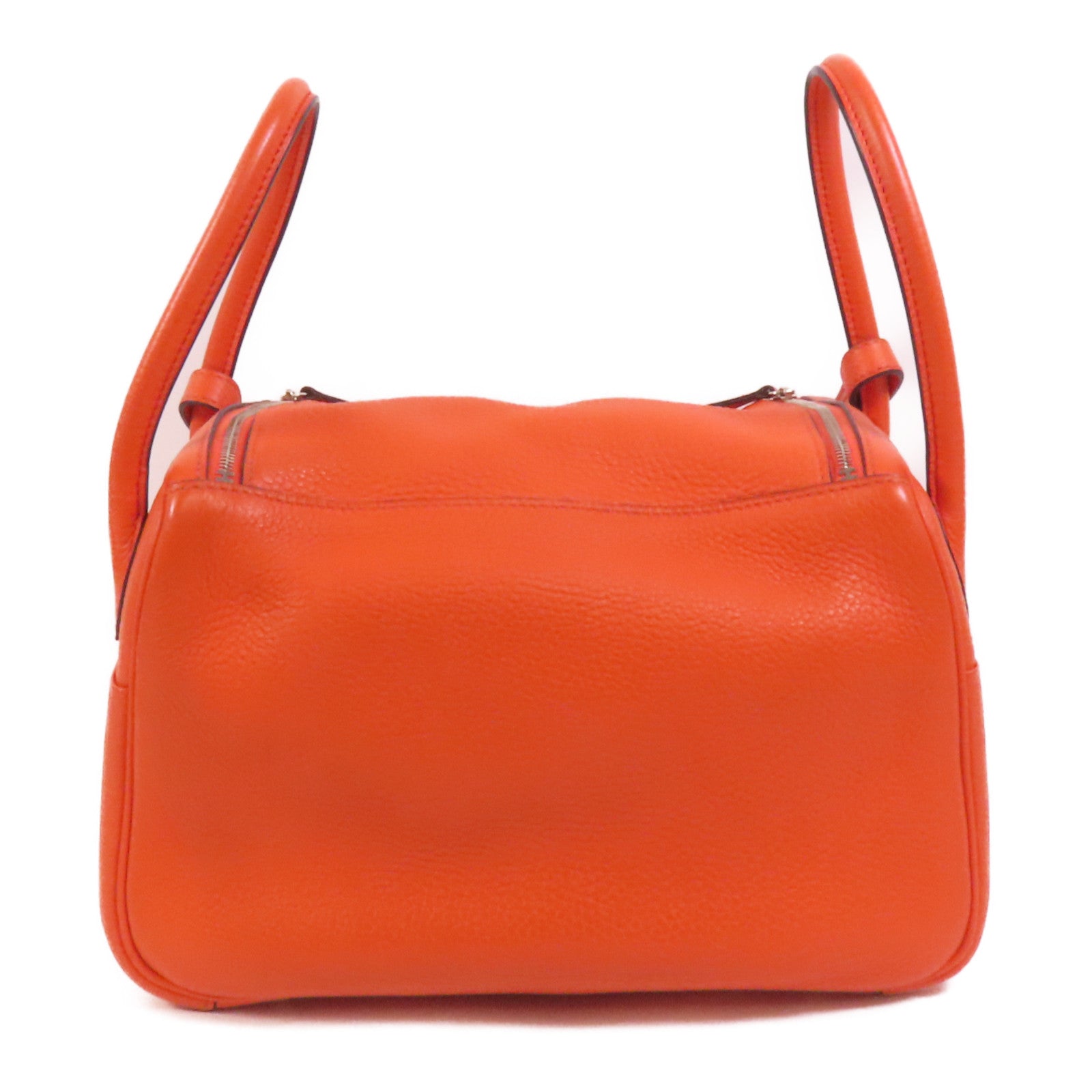 HERMES Clemence皮革Lindy 26銀扣手挽肩背兩用袋Capucine