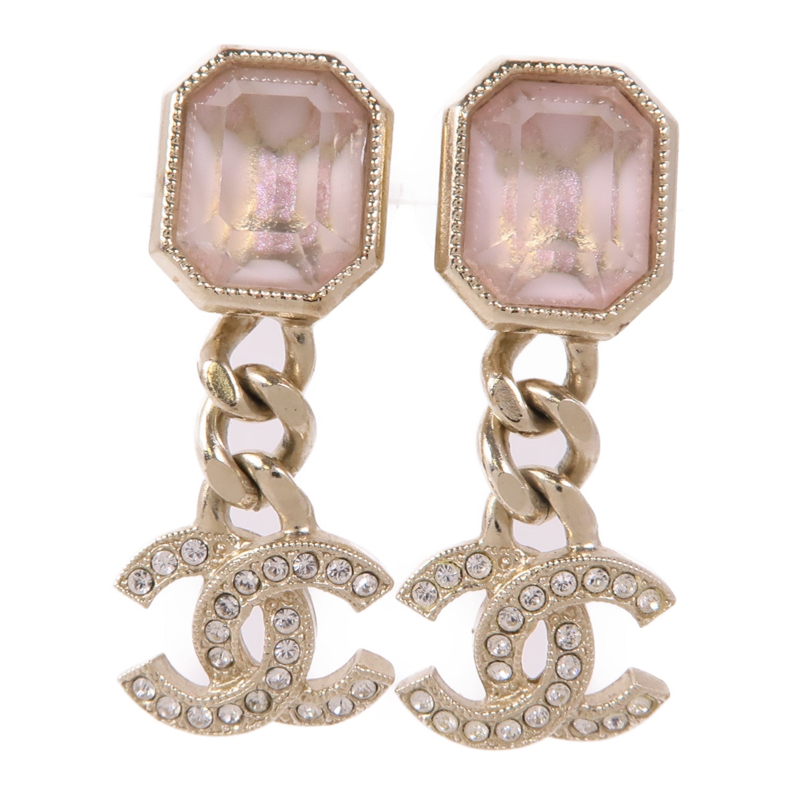 CHANEL CC Earrings Metal Gold