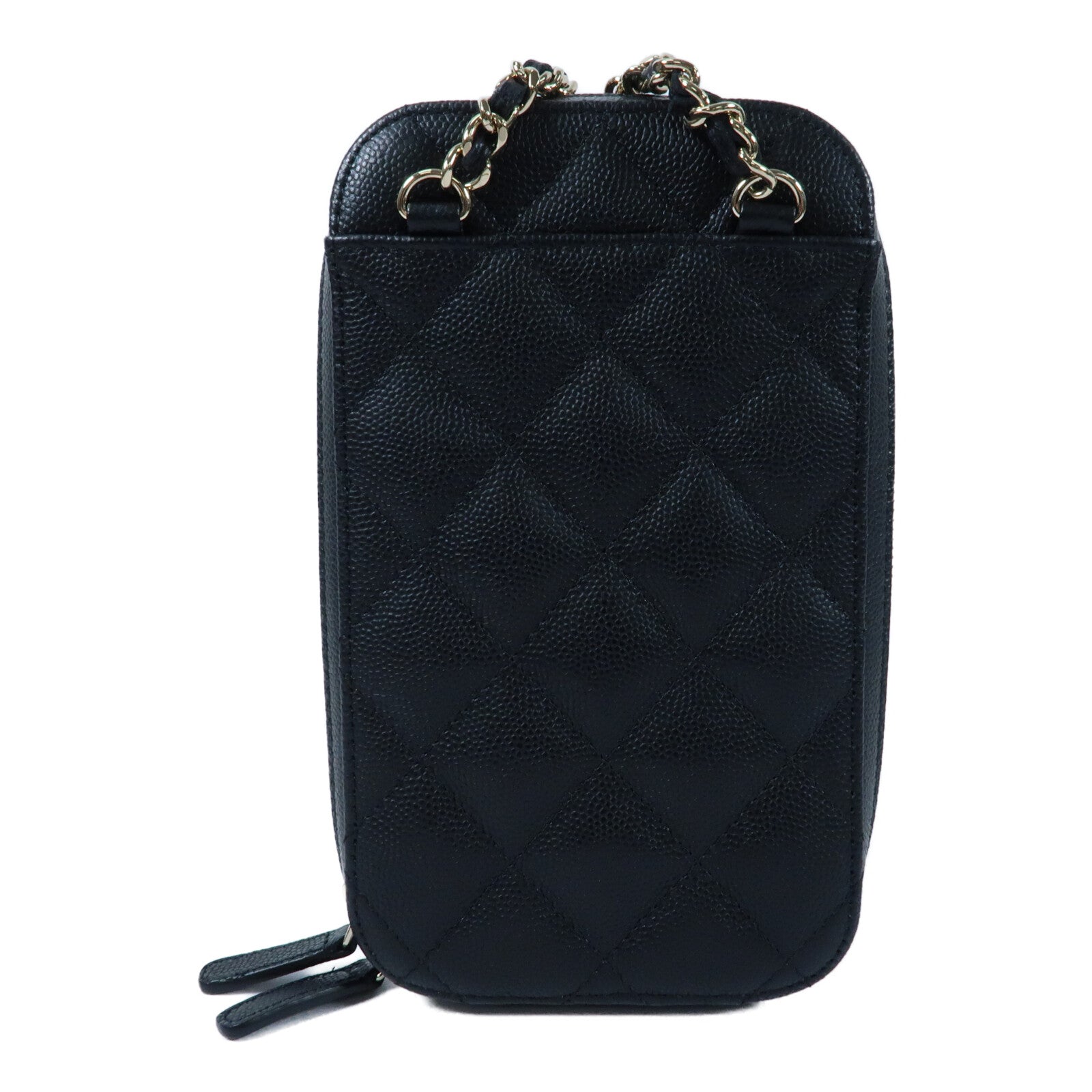 CHANEL 牛皮皮革Phone Bag金扣鏈帶肩背袋