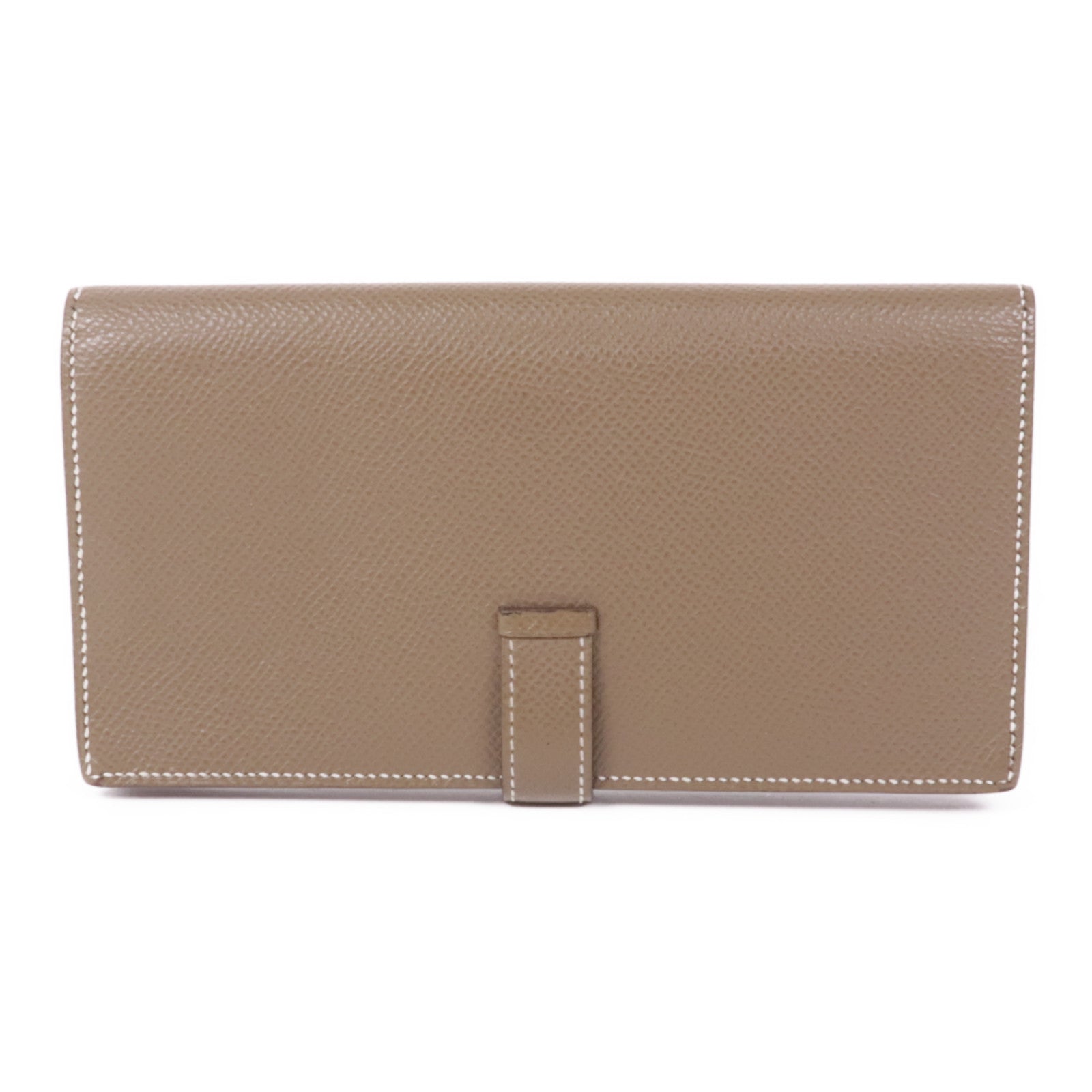 HERMES PHW Bearn Long Wallet Veau Epsom Leather Etoupe