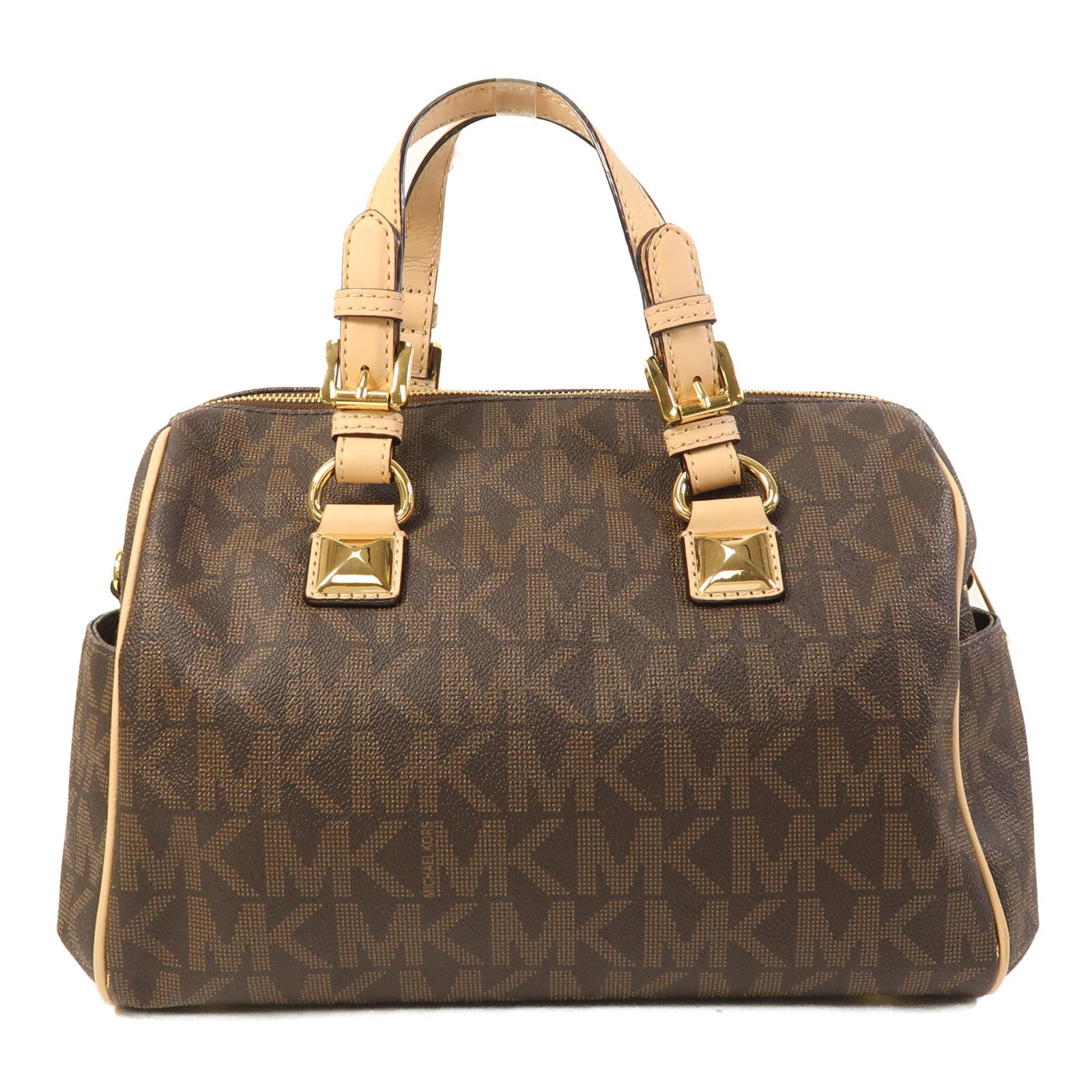 Michael Kors 塗層帆布Grayson金扣手挽袋