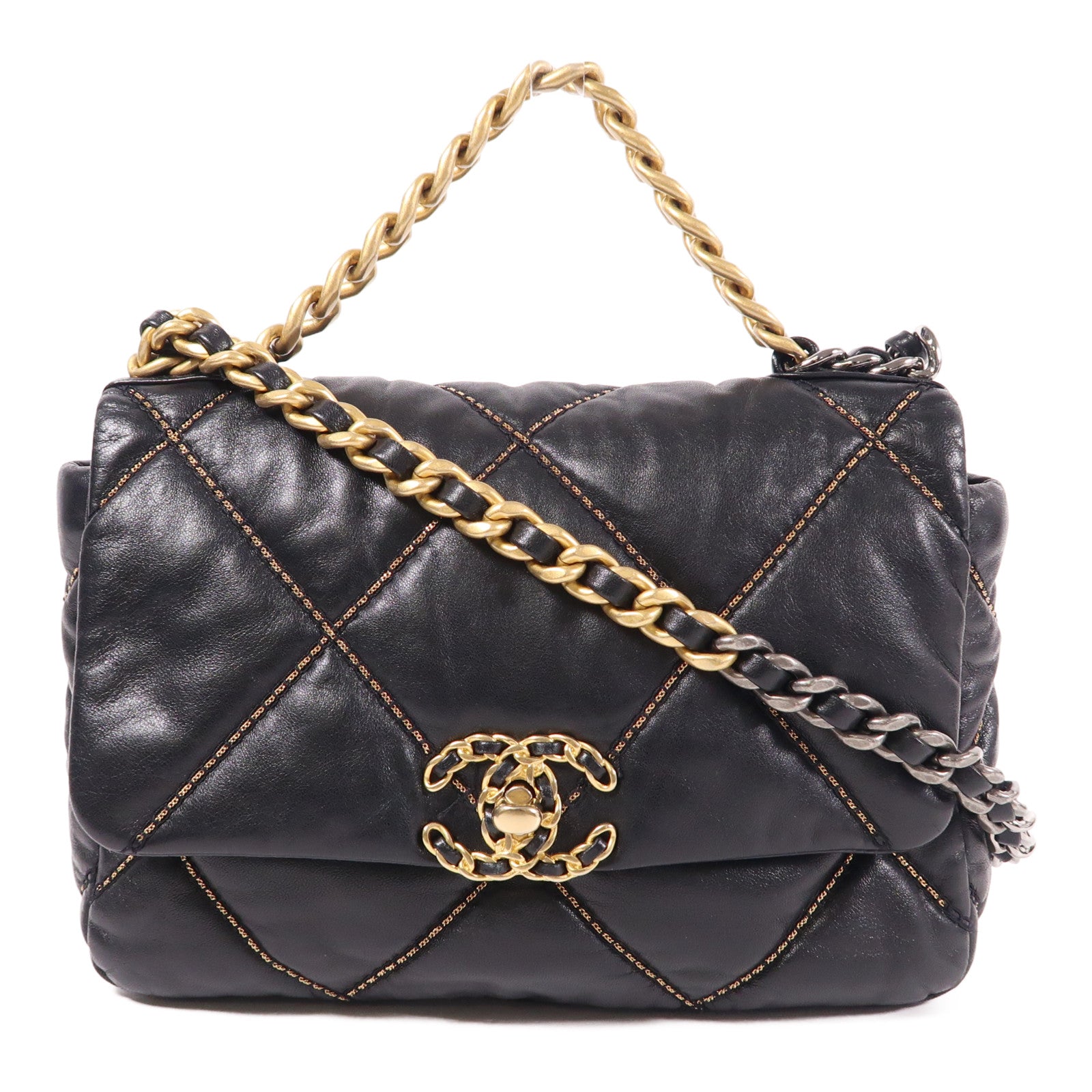 CHANEL 羊皮皮革Chanel 19手挽肩背兩用袋