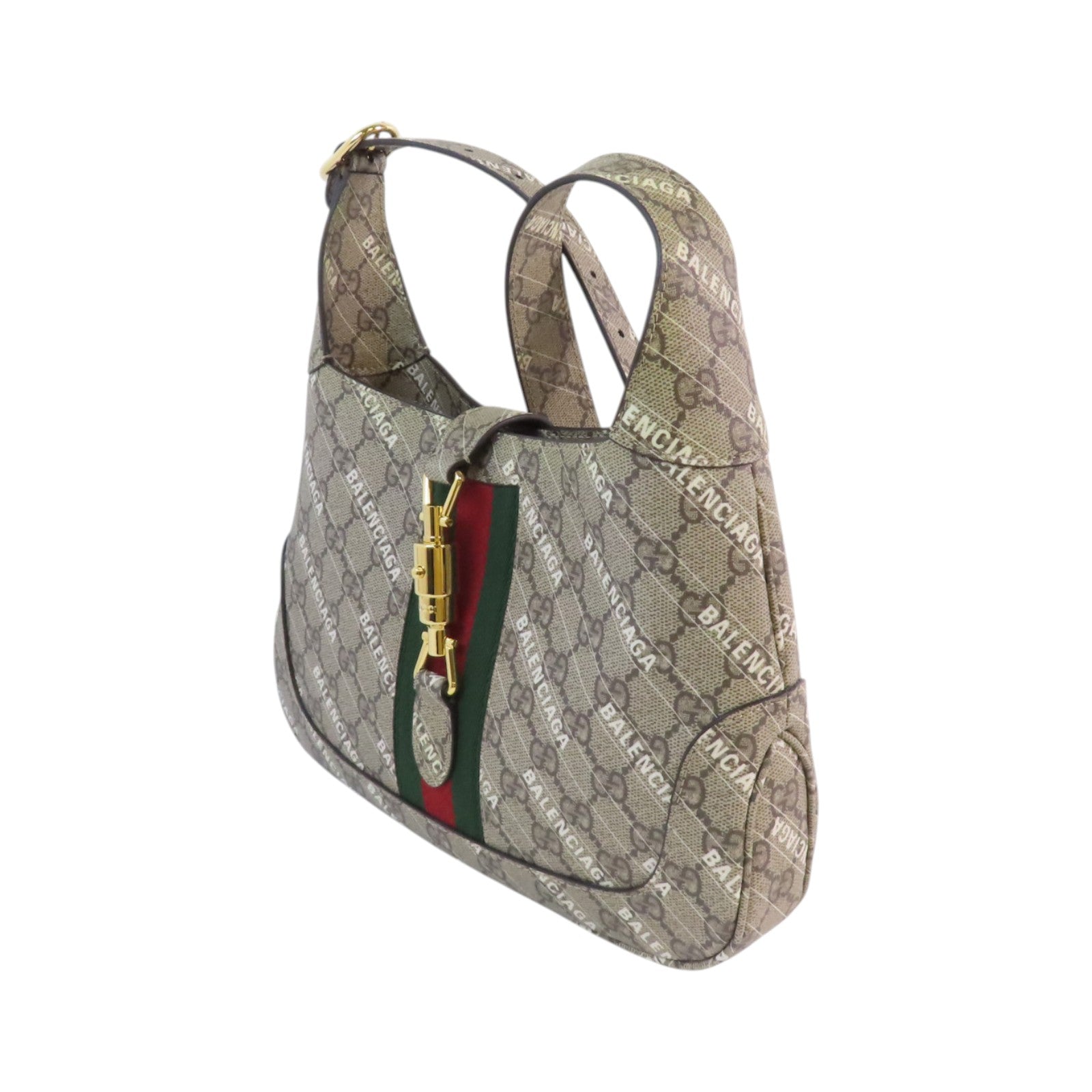 GUCCI 塗層帆布GuccixBaleniaga Jackie1961金扣手挽肩背兩用袋