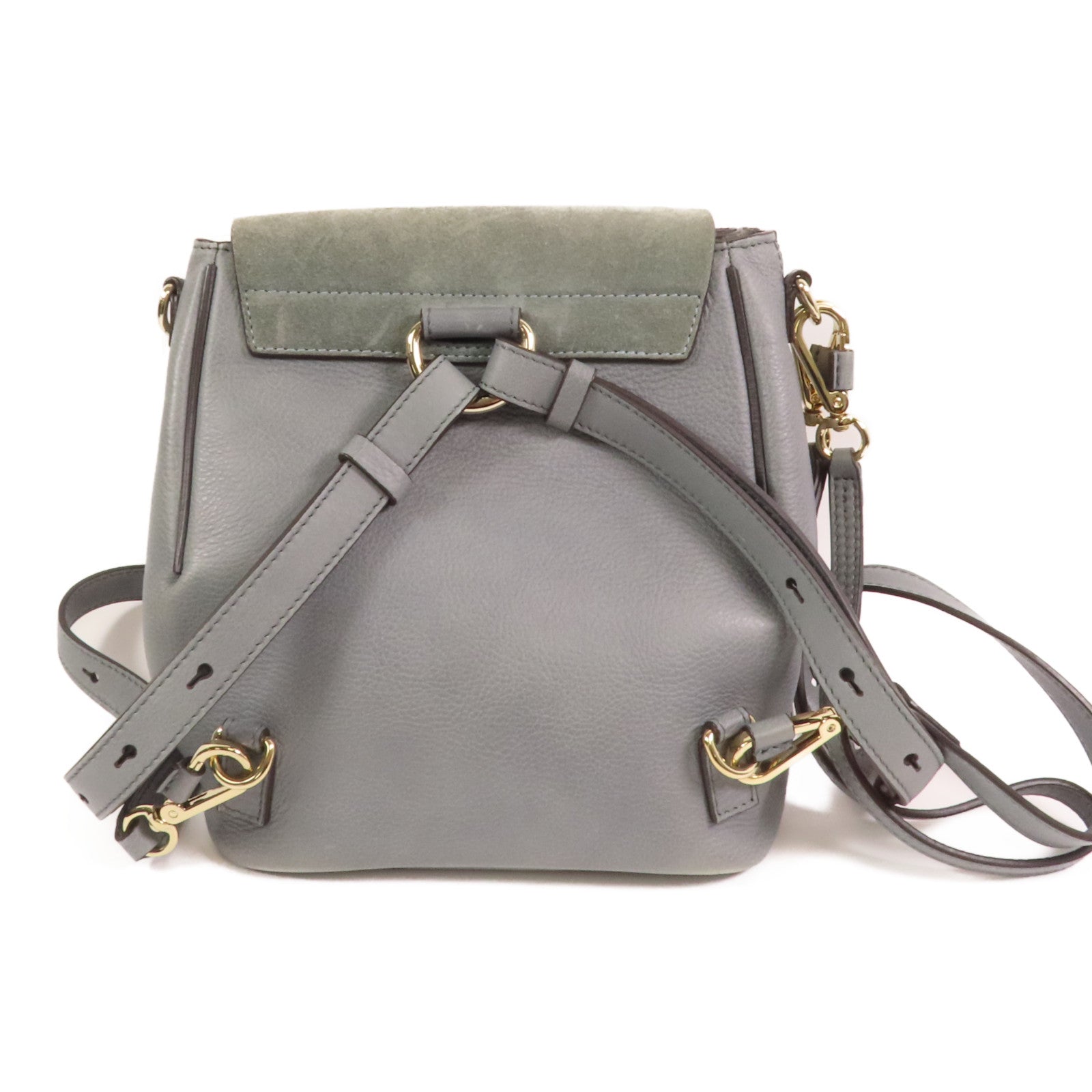Chloe 牛皮皮革/麂皮皮革Faye Backpack金扣背包肩背兩用袋