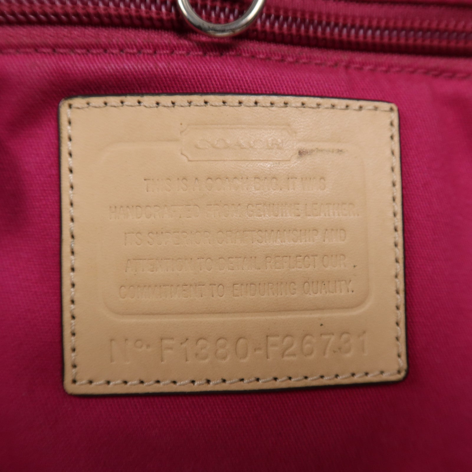 COACH 牛皮皮革Tote Bag銀扣手挽袋