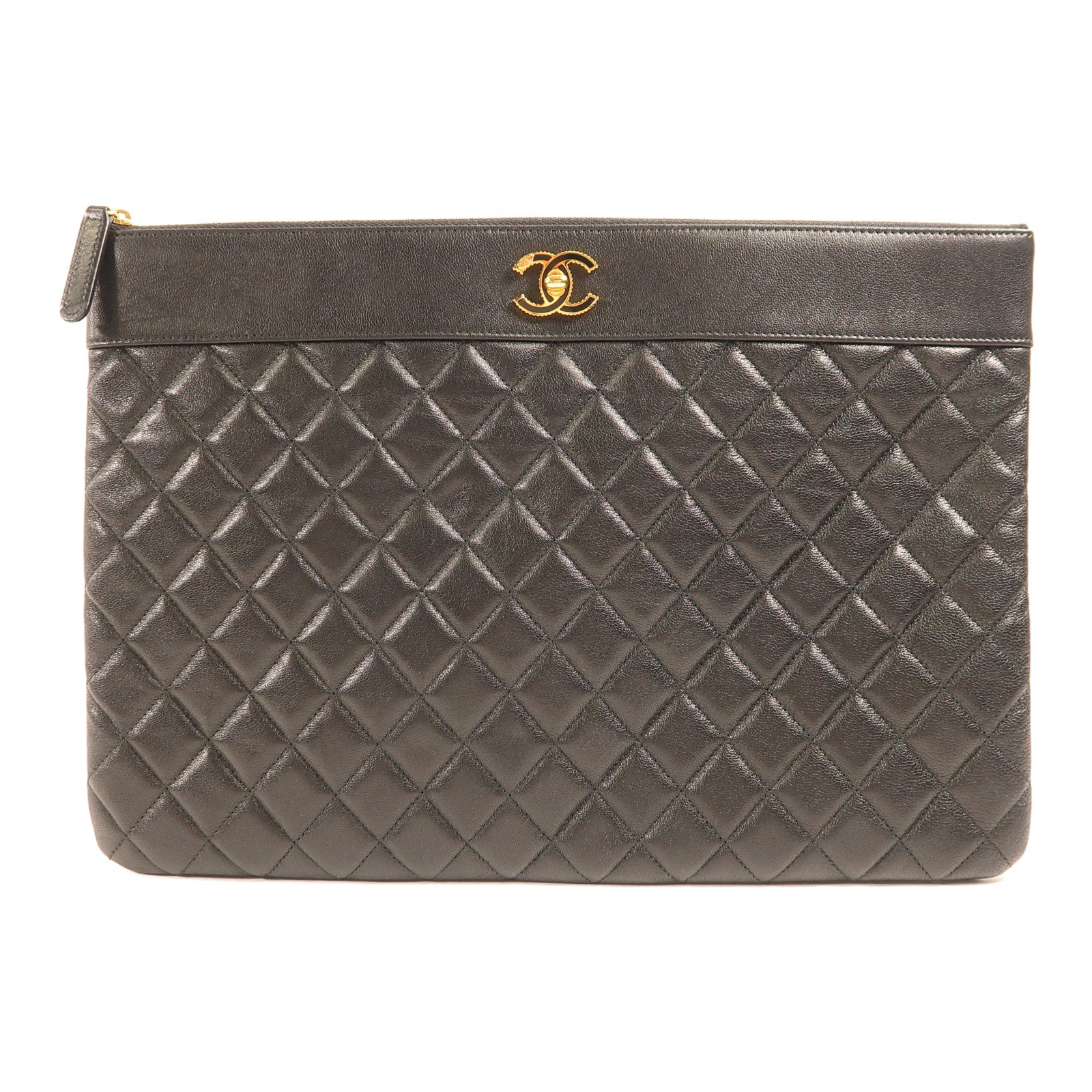 CHANEL 羊皮皮革Pouch金扣手拿包