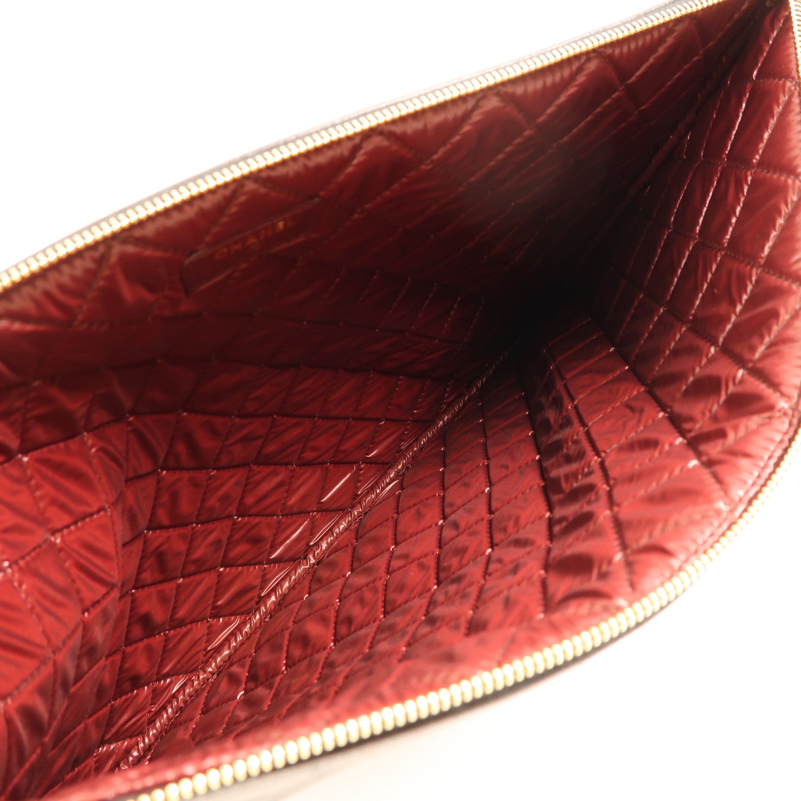 CHANEL CC GHW Pouch Lambskin Leather Black