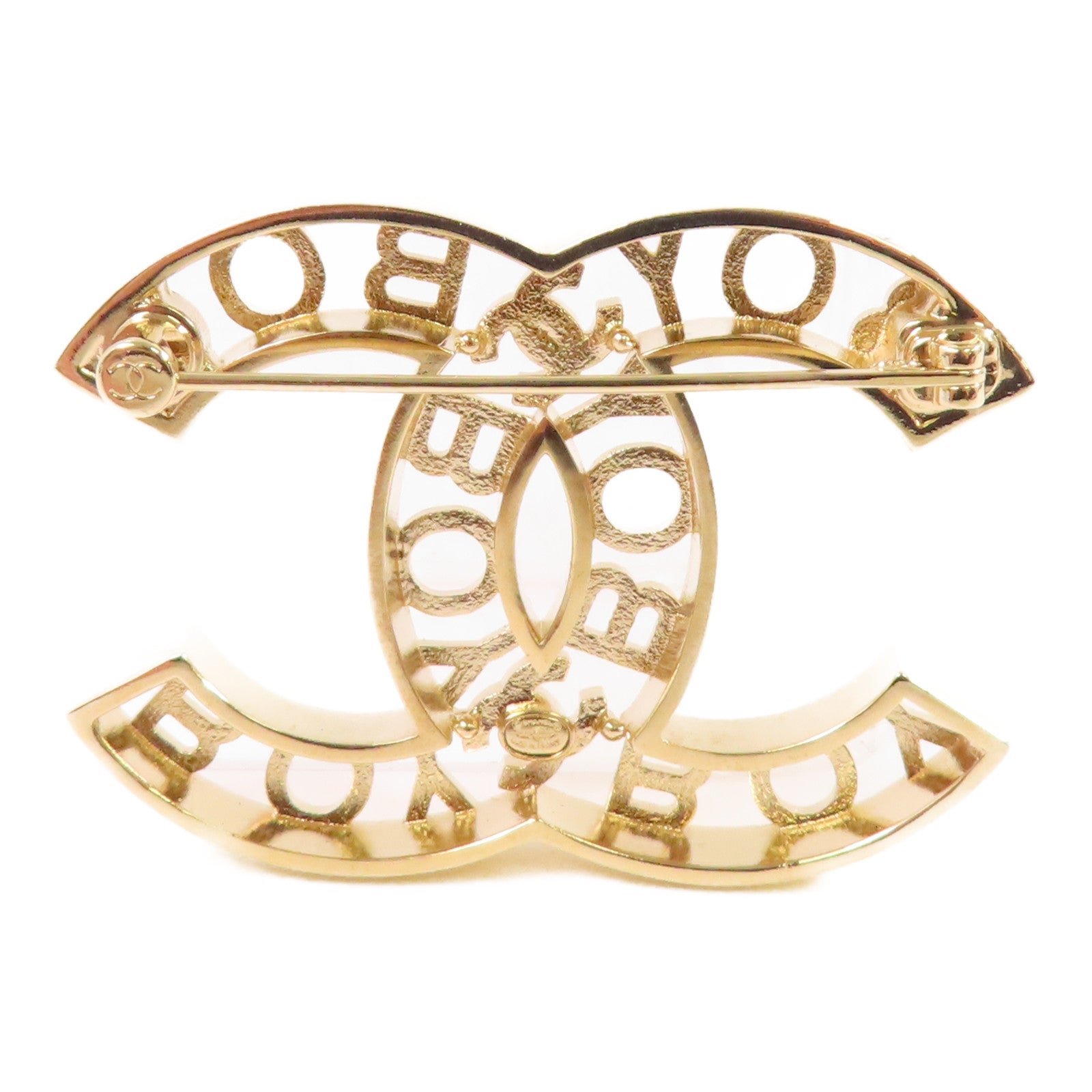 CHANEL 金屬/水鑽CC Brooch胸針