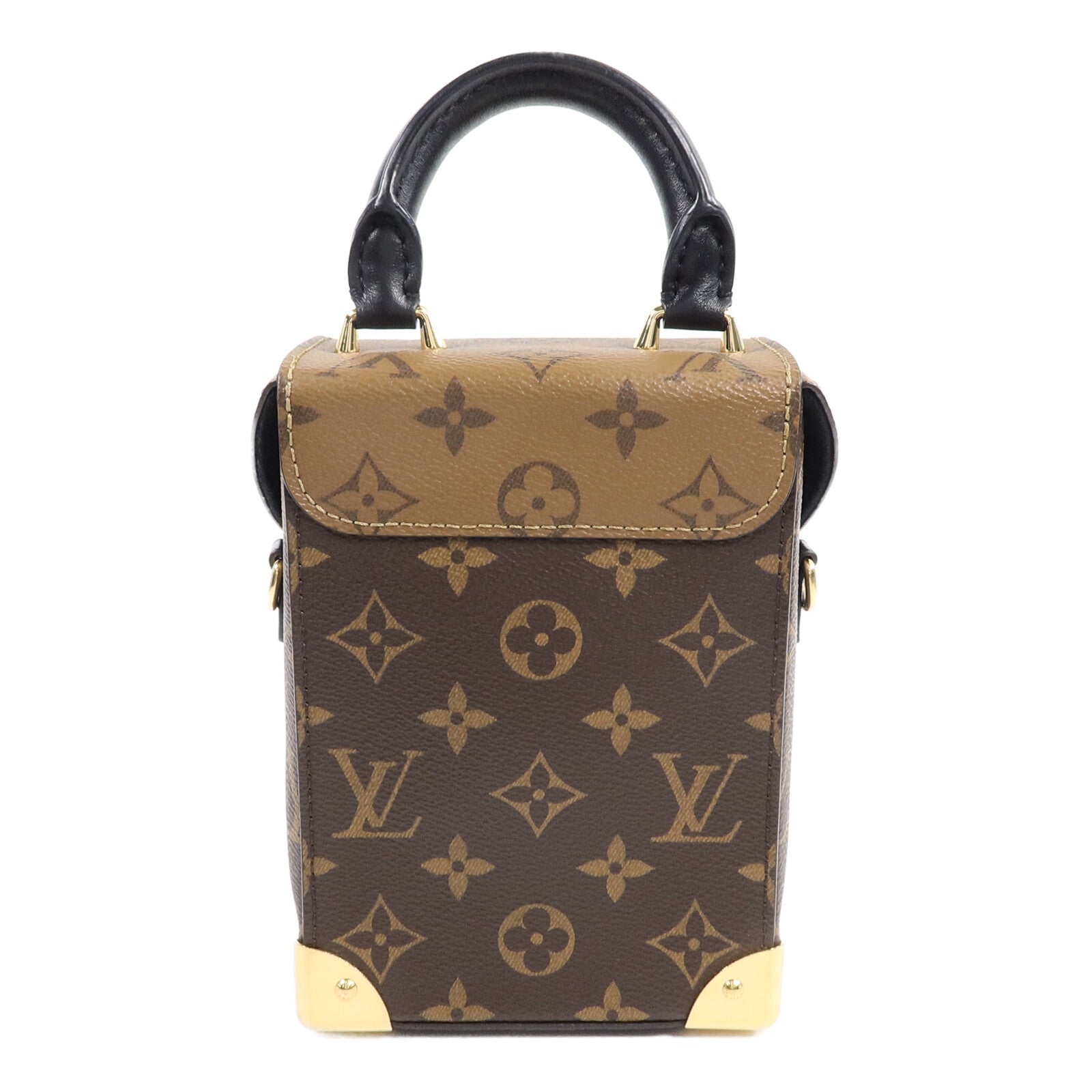 LOUIS VUITTON Monogram/Monogram Reverse Camera Box金扣鏈帶手挽肩背兩用袋
