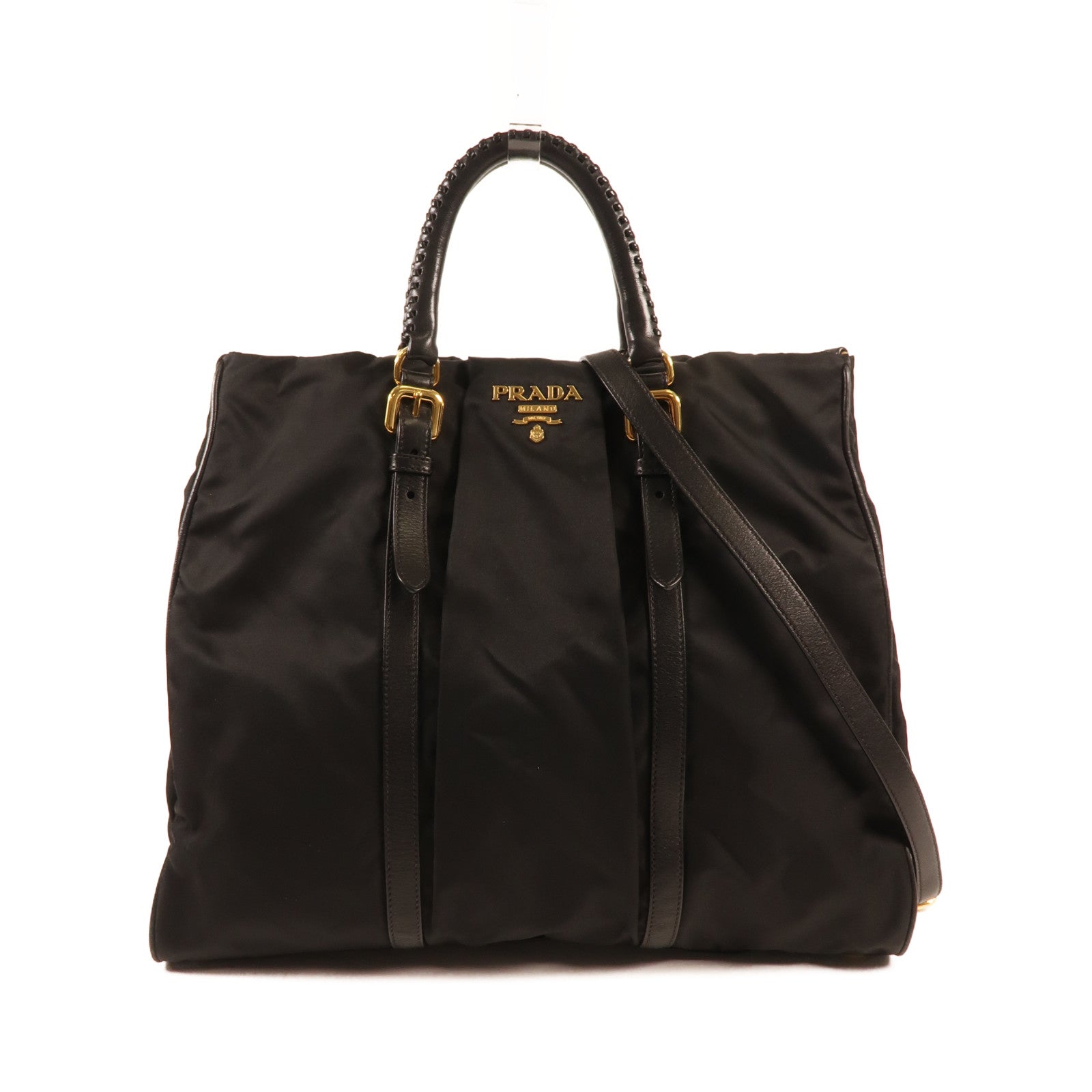 PRADA 尼龍2 Way Shoulder金扣手挽肩背兩用袋