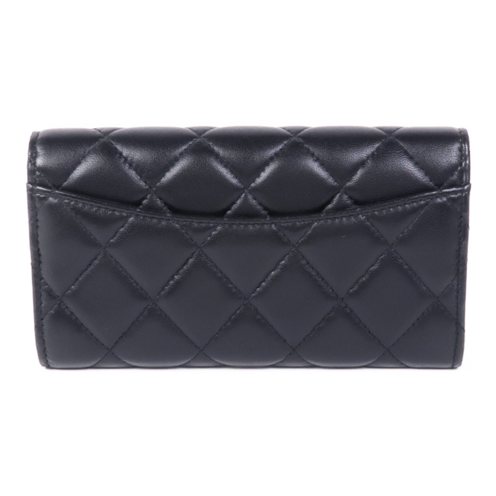 CHANEL 【激減優惠】羊皮皮革Long Wallet金扣長錢包