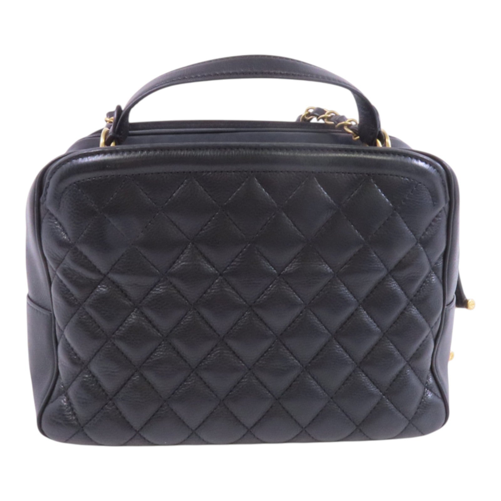 CHANEL 牛皮皮革Chain Shoulder金扣手挽肩背兩用袋