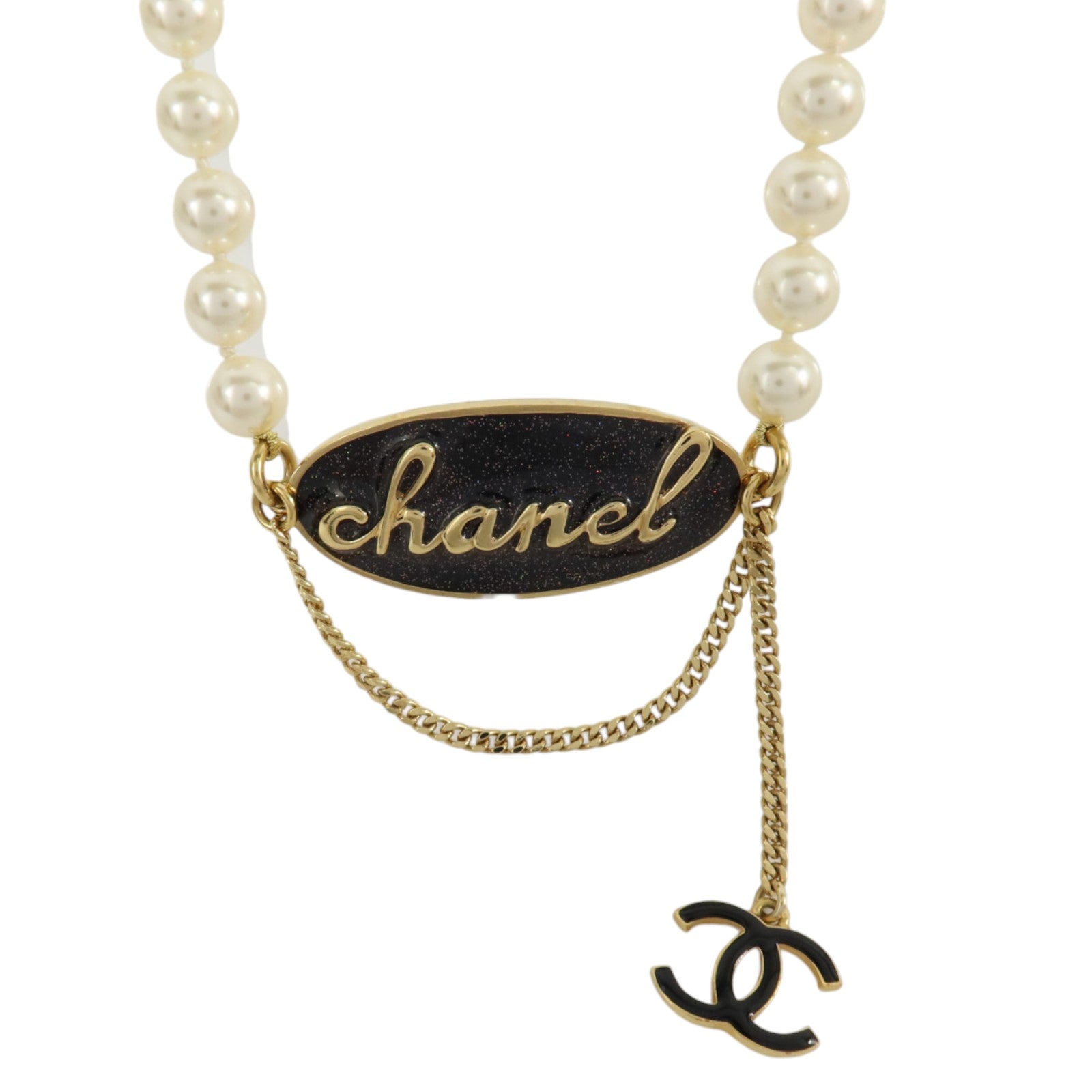 CHANEL PVC/金屬Logo Choker項鏈