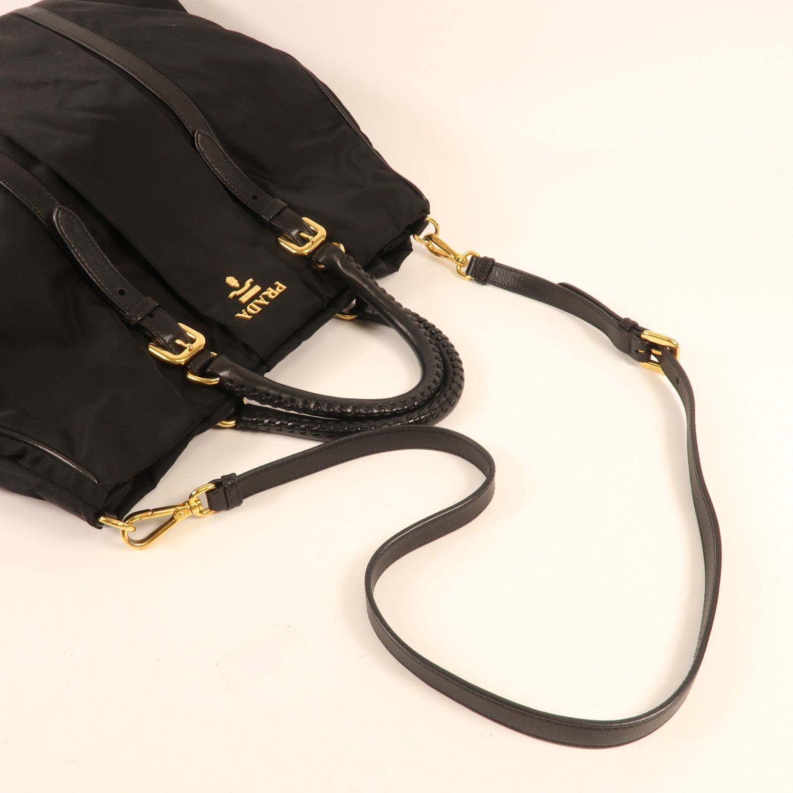 PRADA 尼龍2 Way Shoulder金扣手挽肩背兩用袋