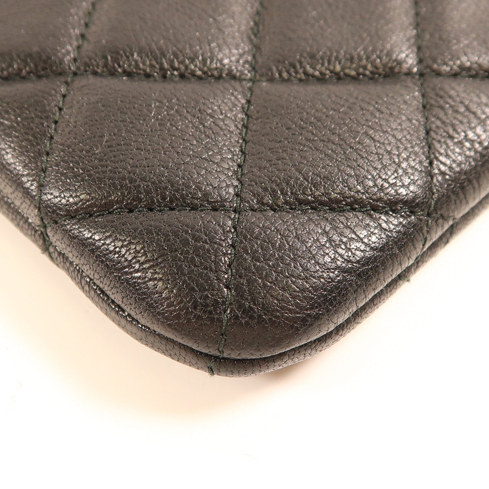 CHANEL CC GHW Pouch Lambskin Leather Black