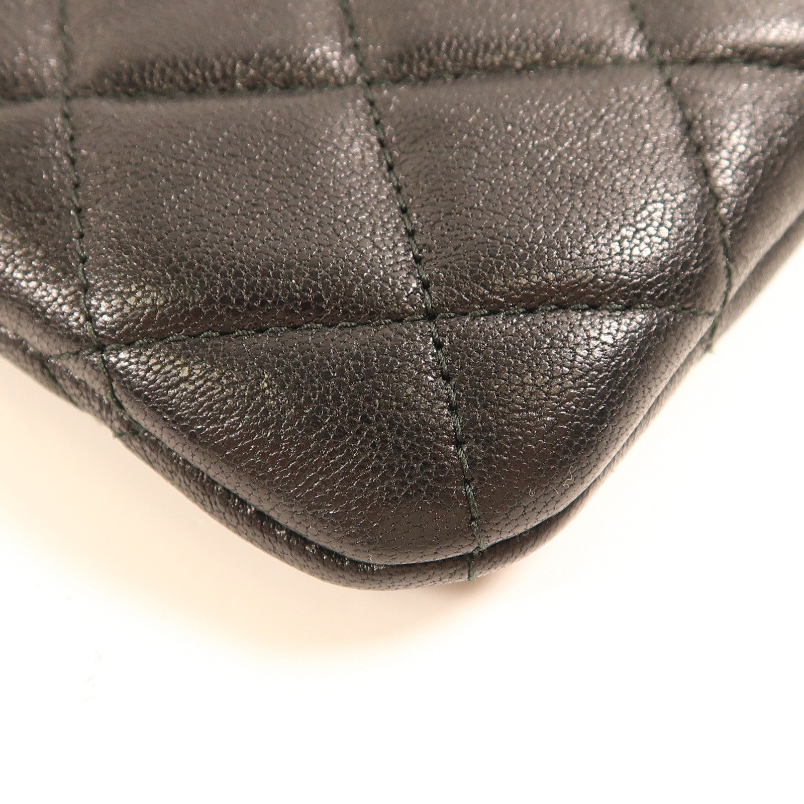 CHANEL CC GHW Pouch Lambskin Leather Black